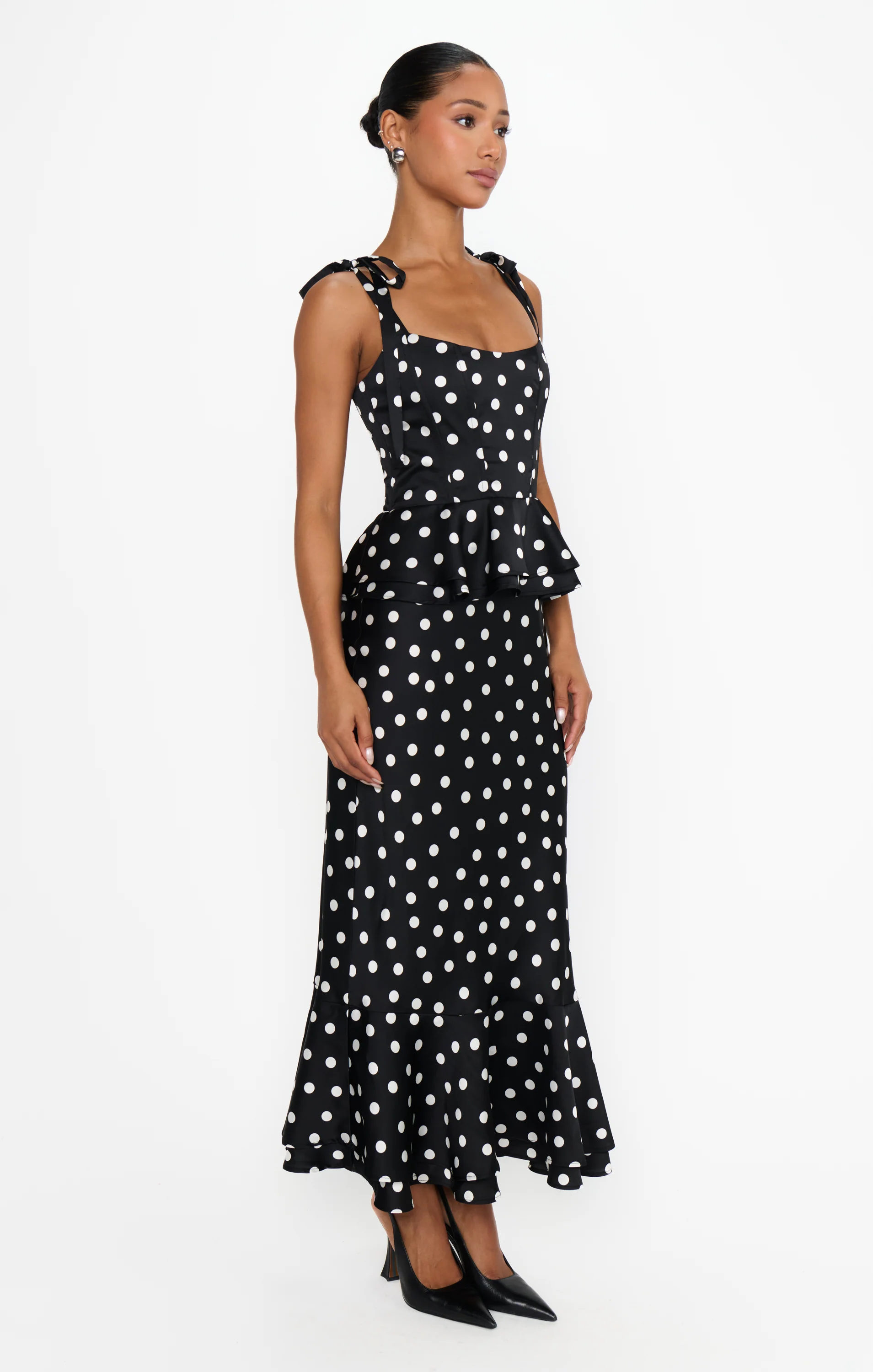 Pauline Peplum Dress ~ Polka Dot - Image 6