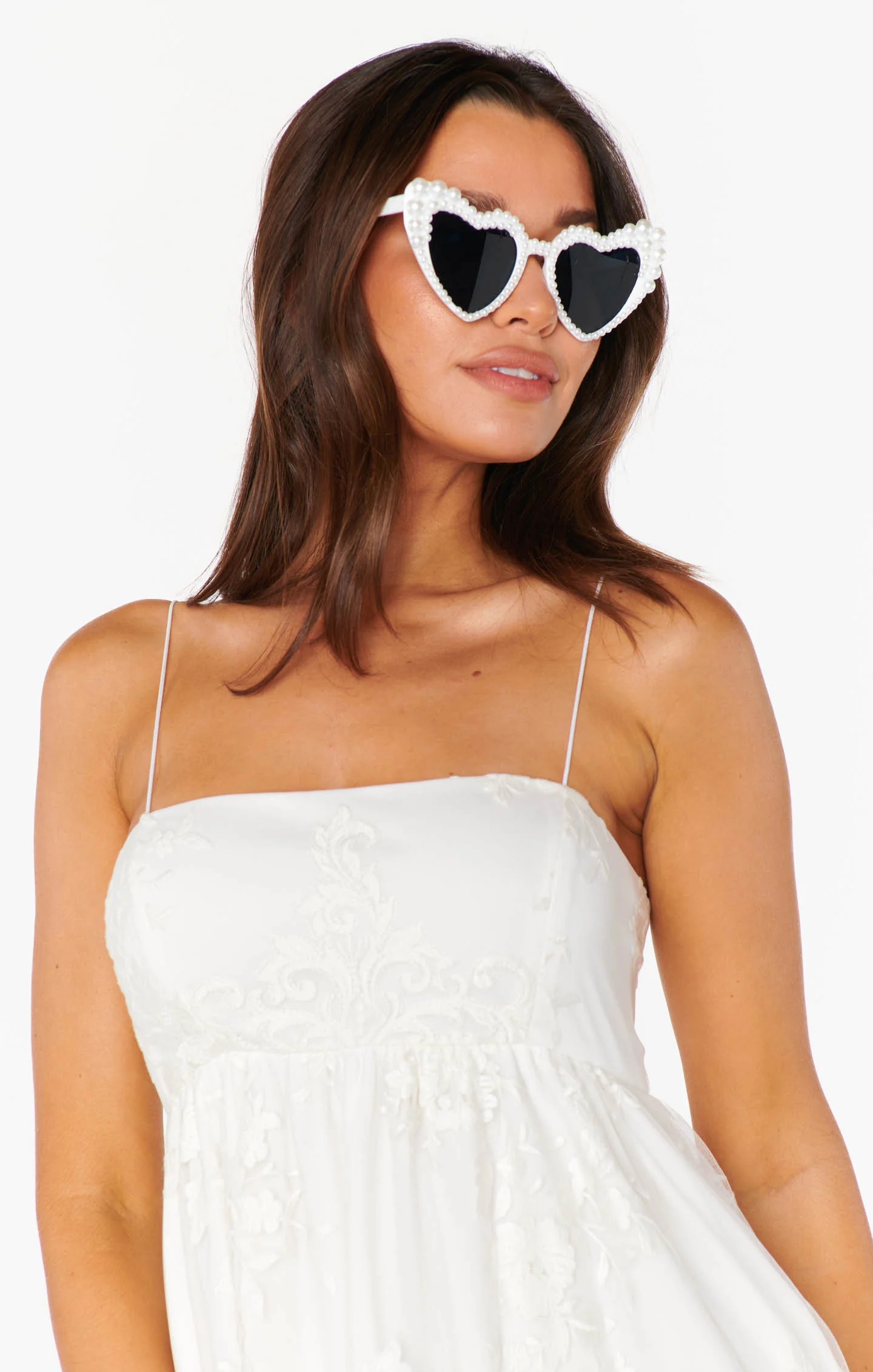 Pearl Heart Sunglasses ~ Pearl - Image 3
