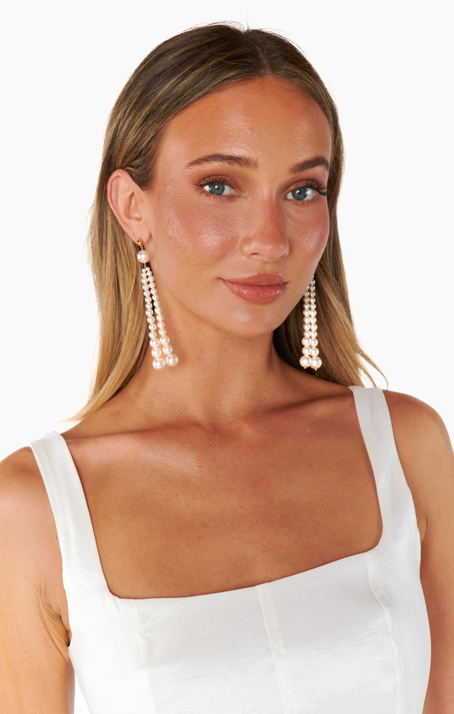 Pearl Tassle Earrings ~ Pearl - Image 4