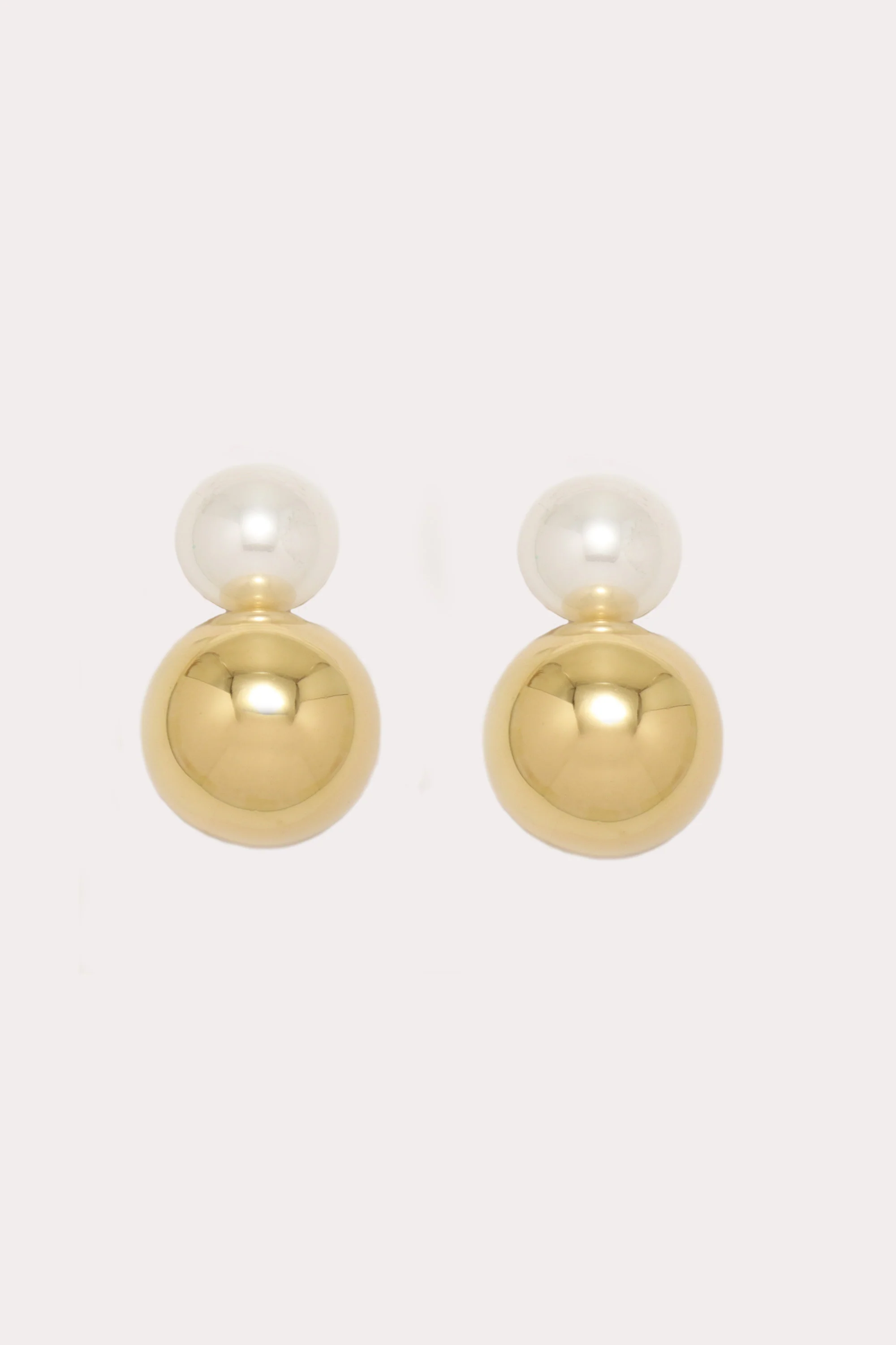 Petit Moments Pearl Sphere Earrings ~ Gold - Image 2