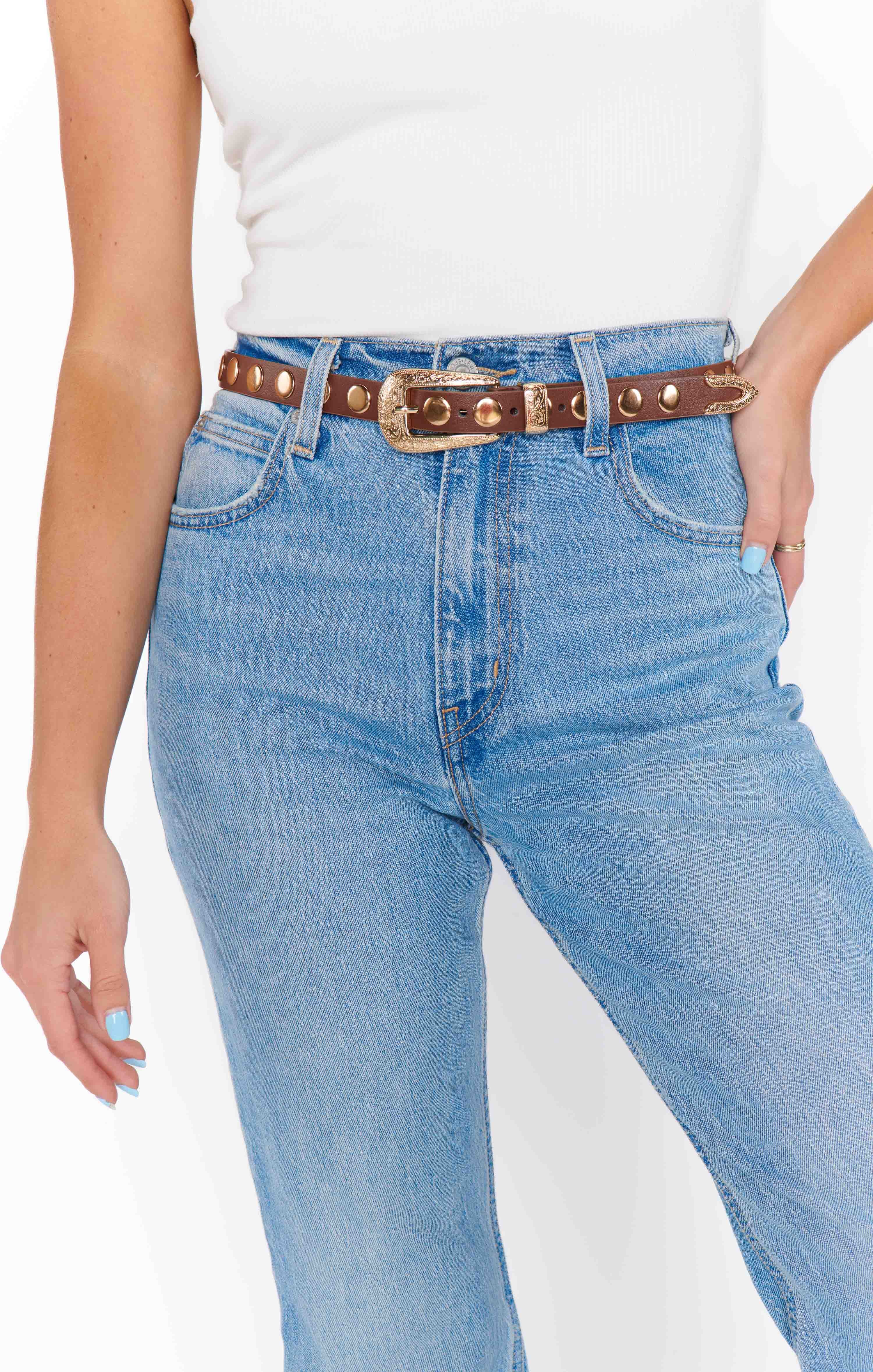 Petit Moments Phoenix Disco Stud Belt ~ Brown/Gold - Image 2