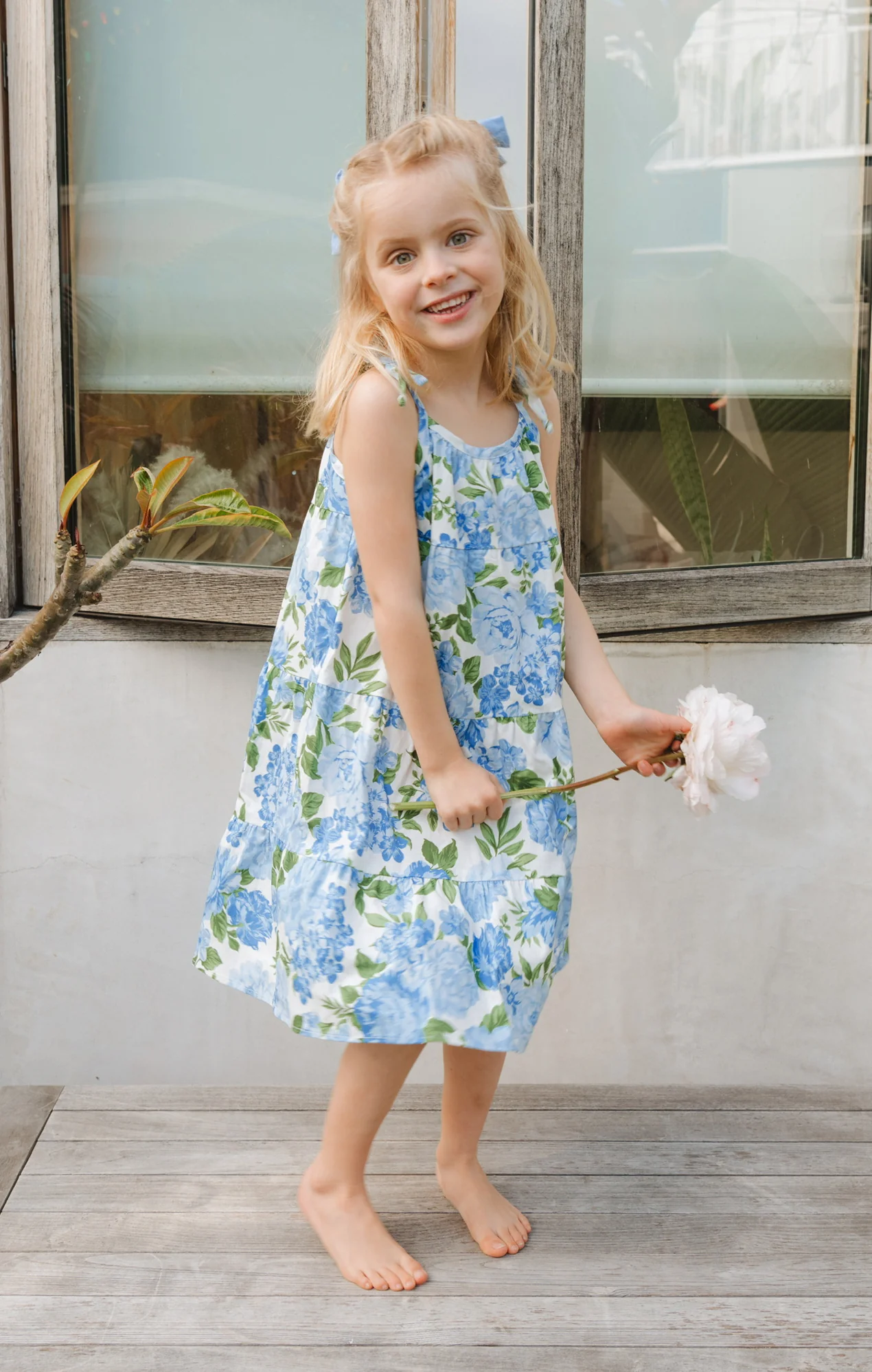 Pia Dress ~ Cottage Floral Blue - Image 4