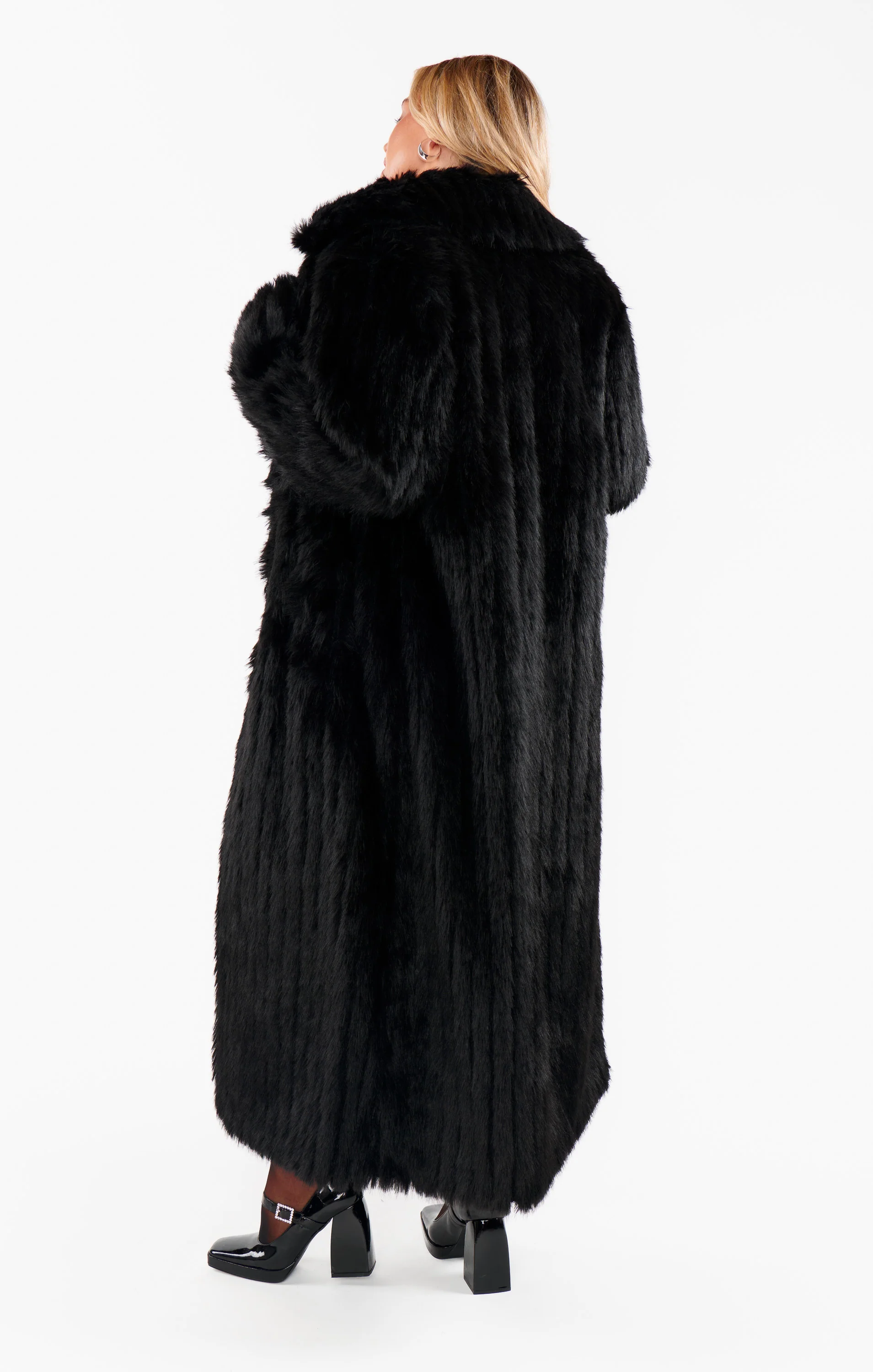 Plaza Coat ~ Black Faux Fur - Image 11