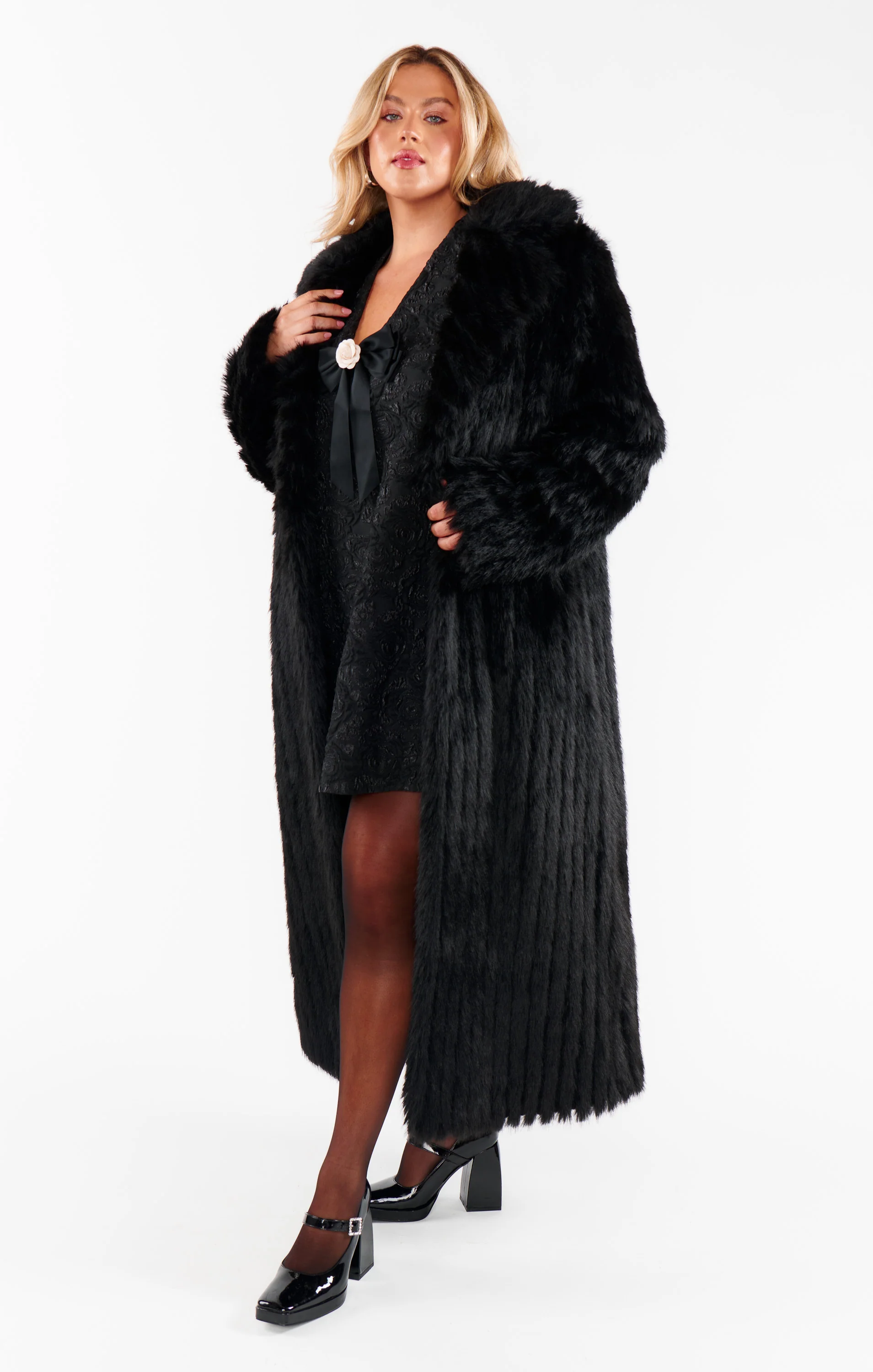 Plaza Coat ~ Black Faux Fur - Image 9