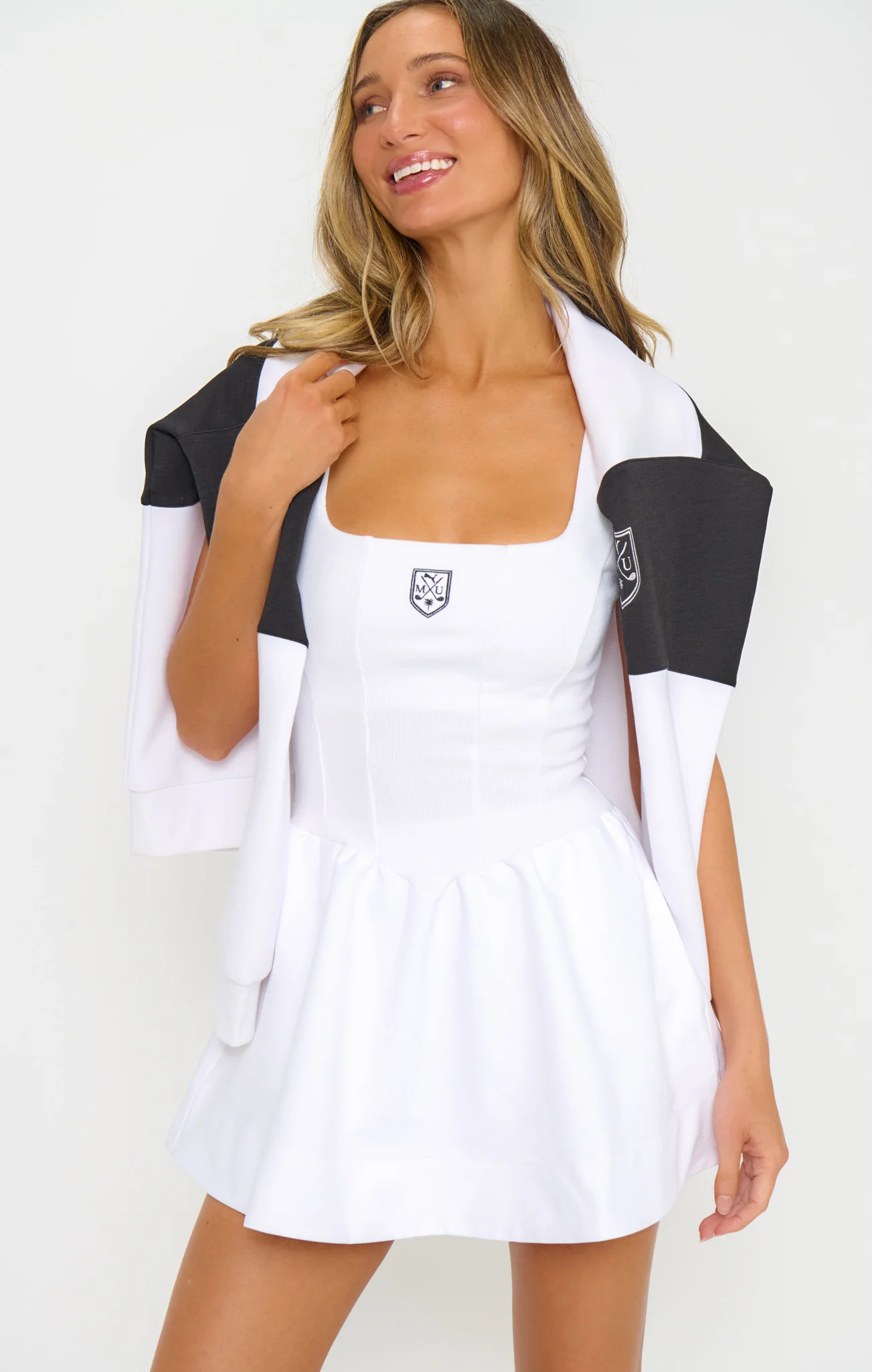 Putt Putt Mini Dress ~ White Rib - Image 3