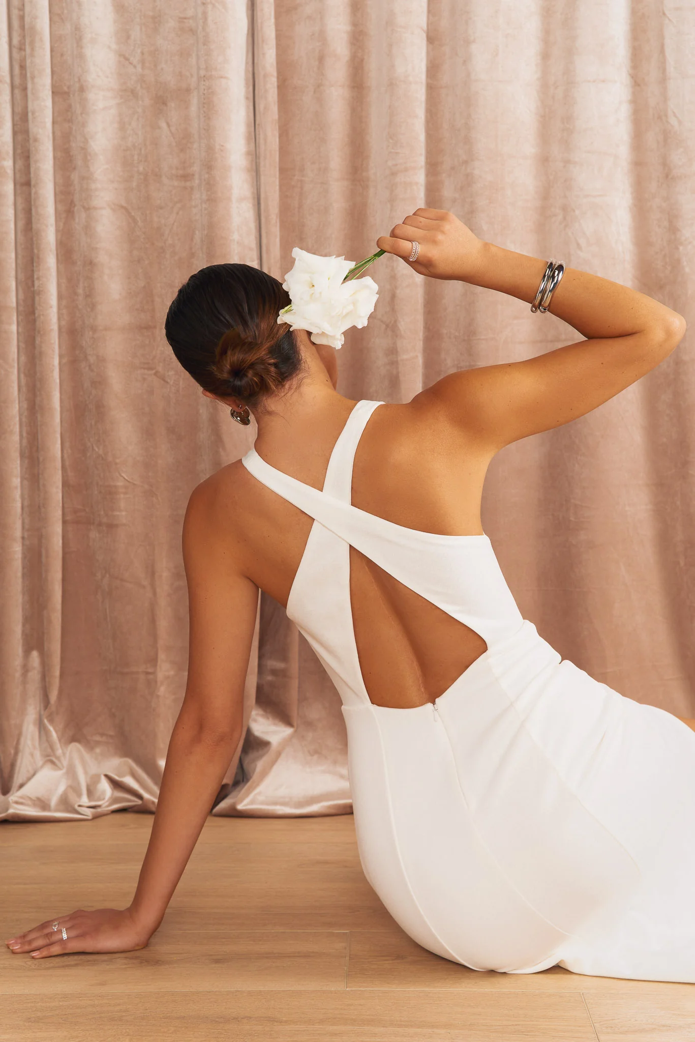 Rachel Maxi Dress ~ White Stretch - Image 2