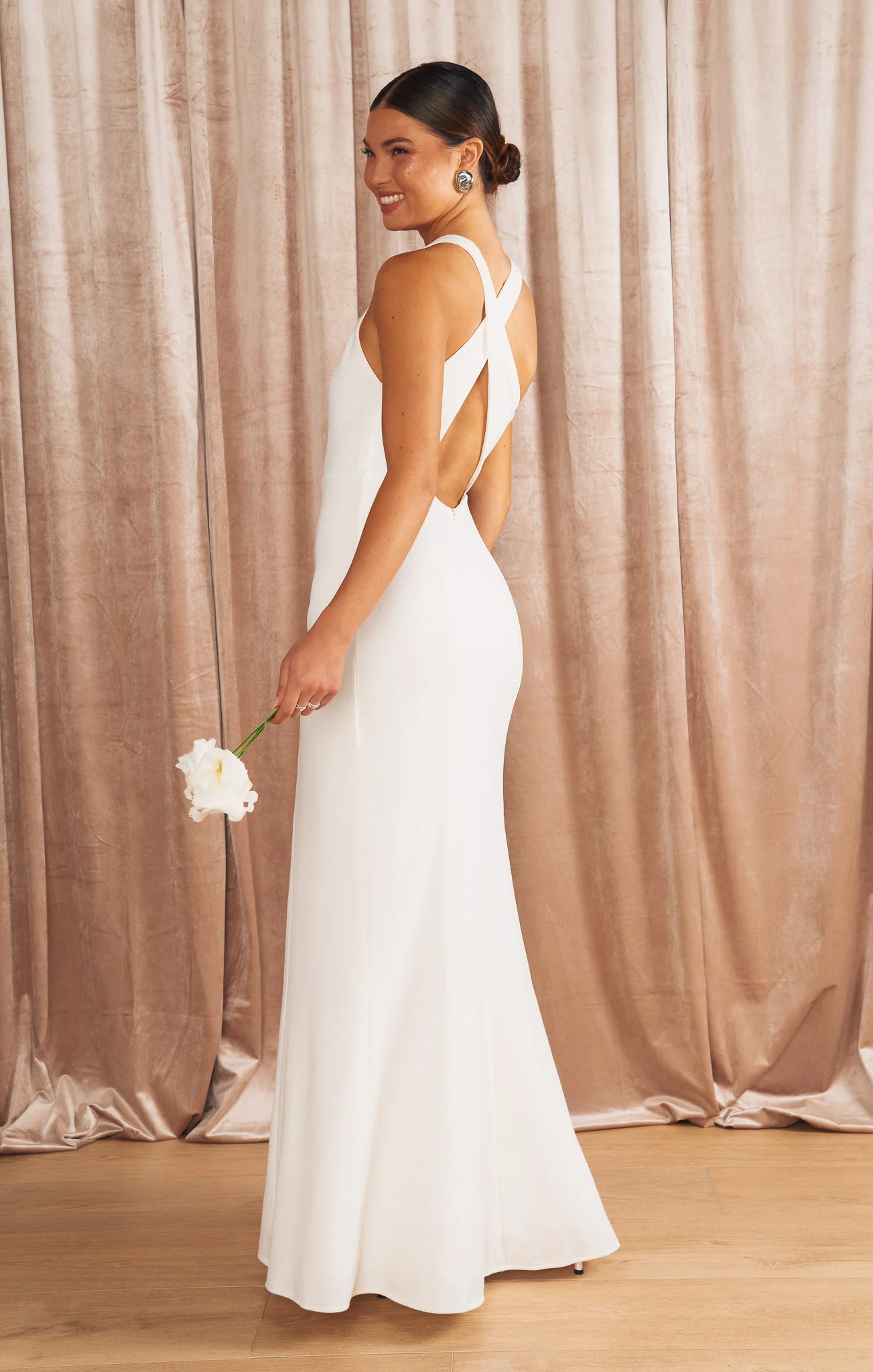 Rachel Maxi Dress ~ White Stretch - Image 3