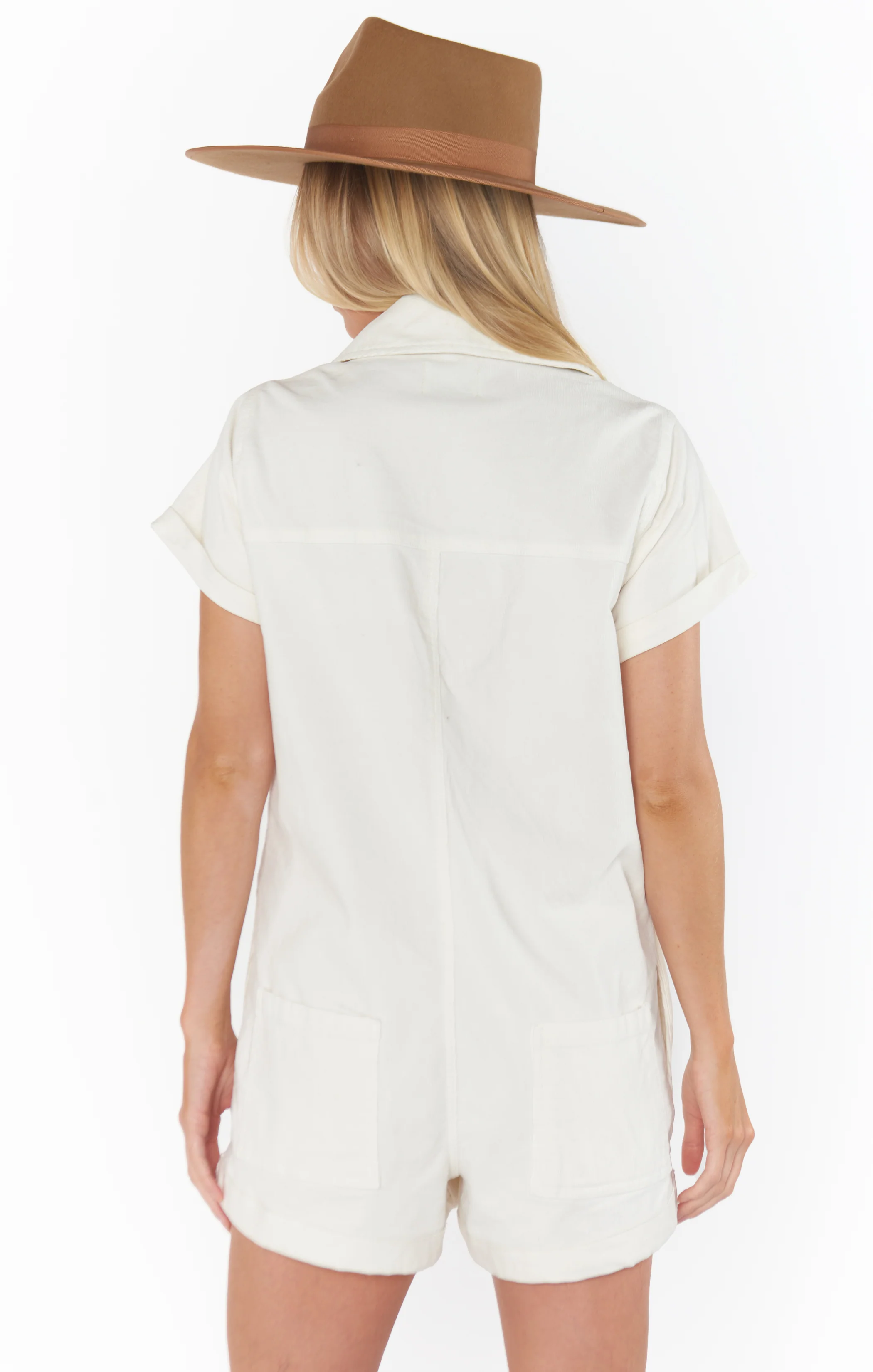 Range Zip Up Romper ~ Cream Corduroy - Image 7