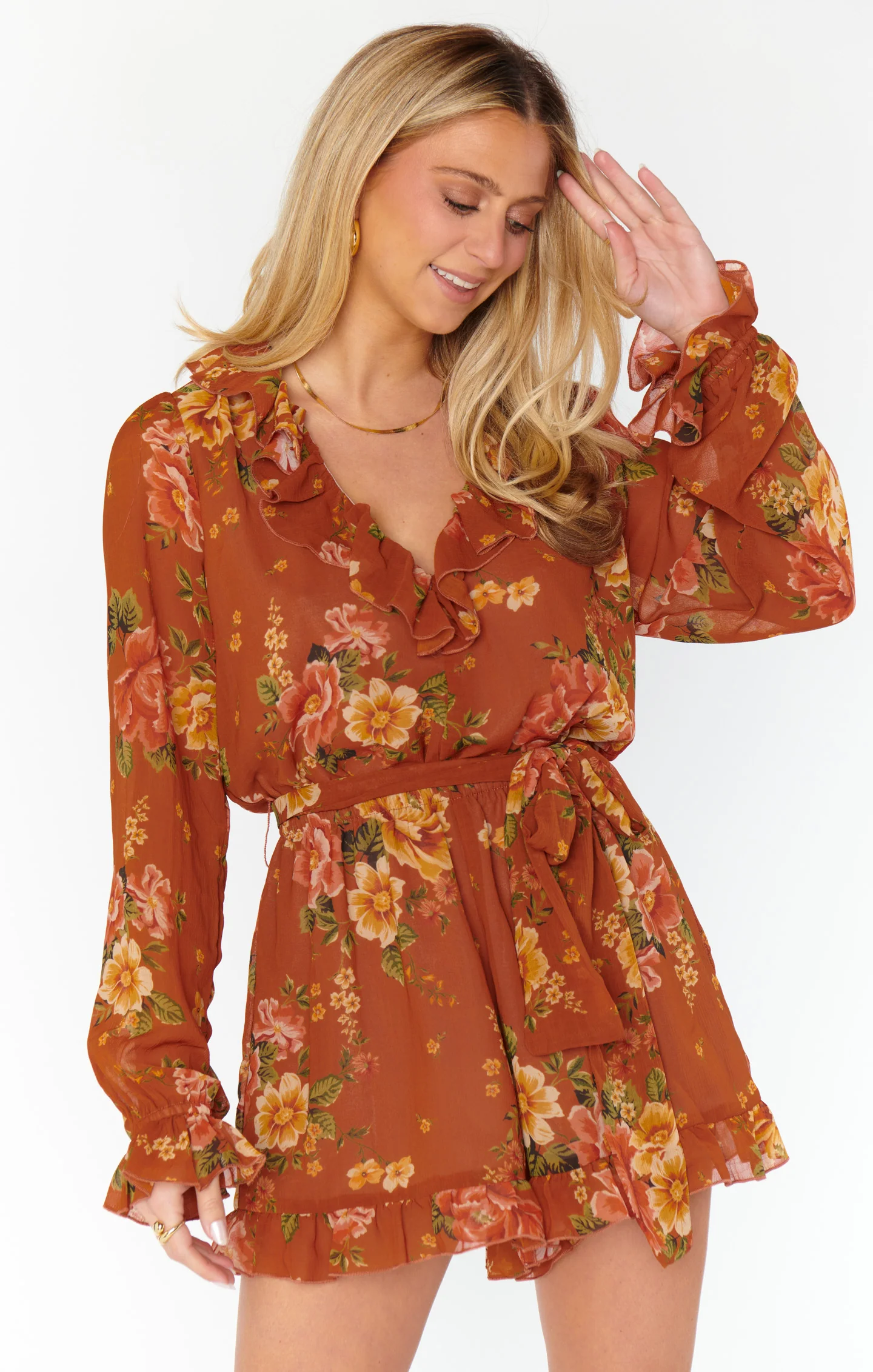 Raquel Ruffle Romper ~ Garden Harvest - Image 2