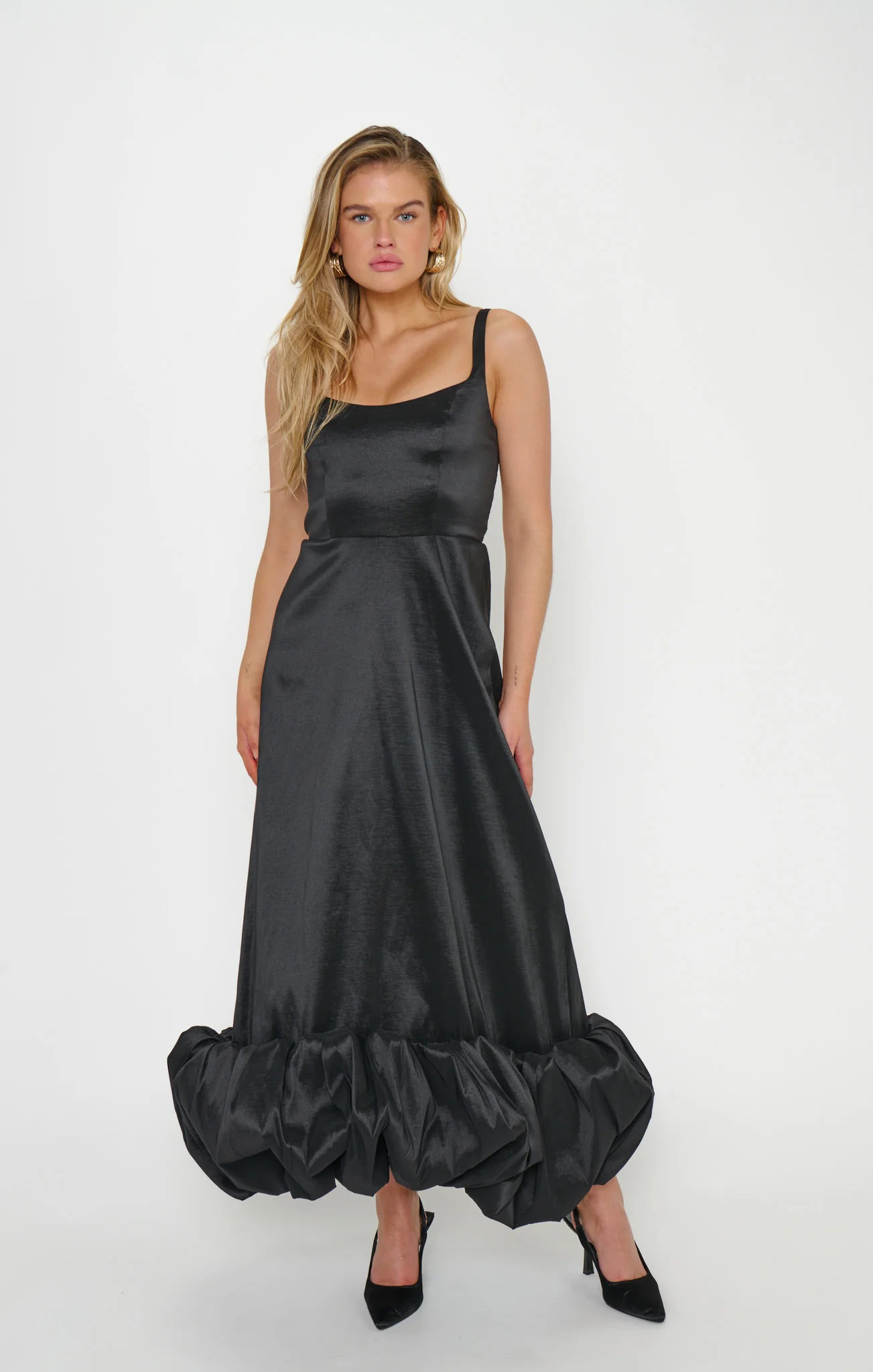Rebecca Midi Dress ~ Black Taffeta - Image 2