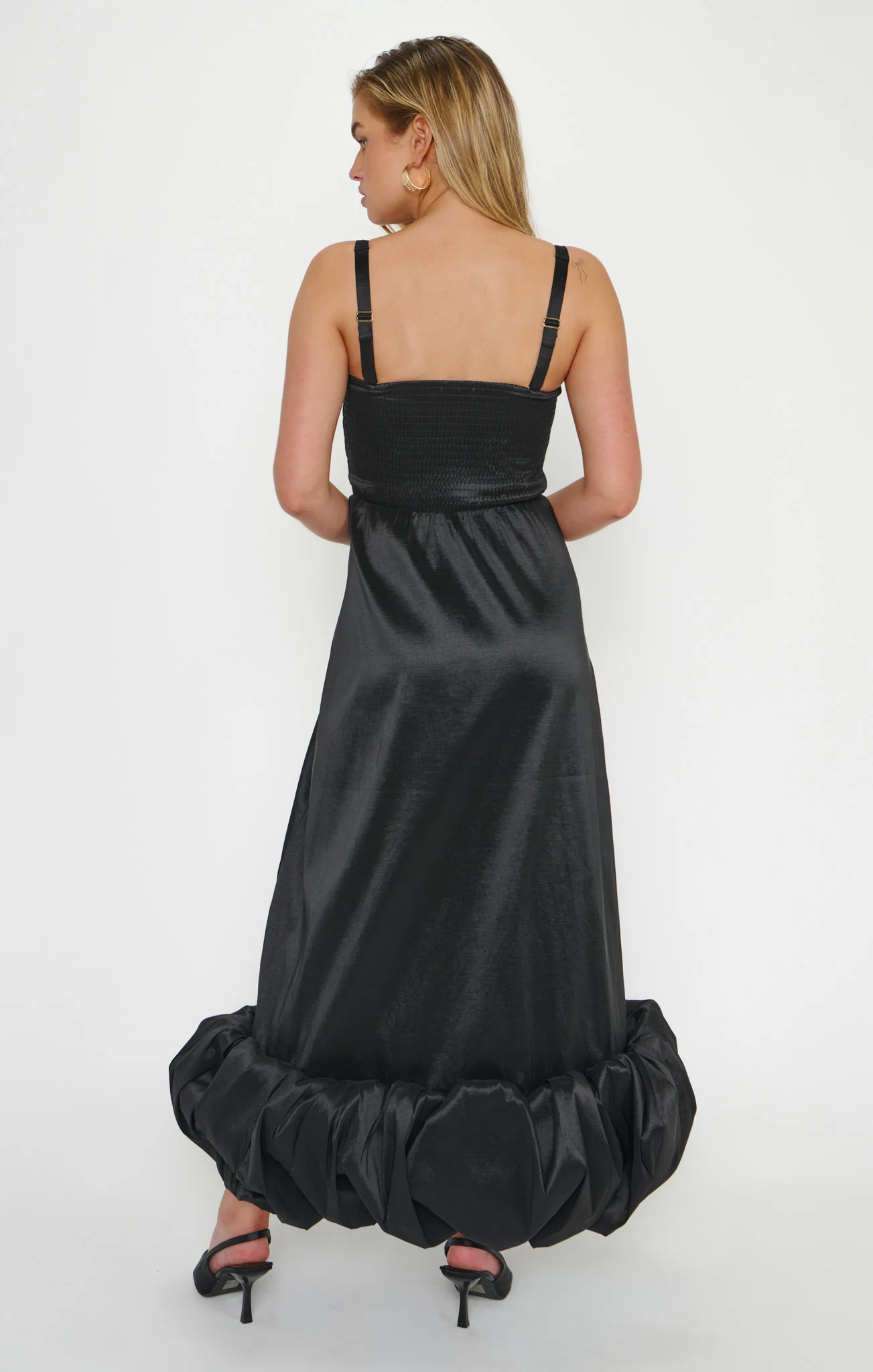 Rebecca Midi Dress ~ Black Taffeta - Image 4