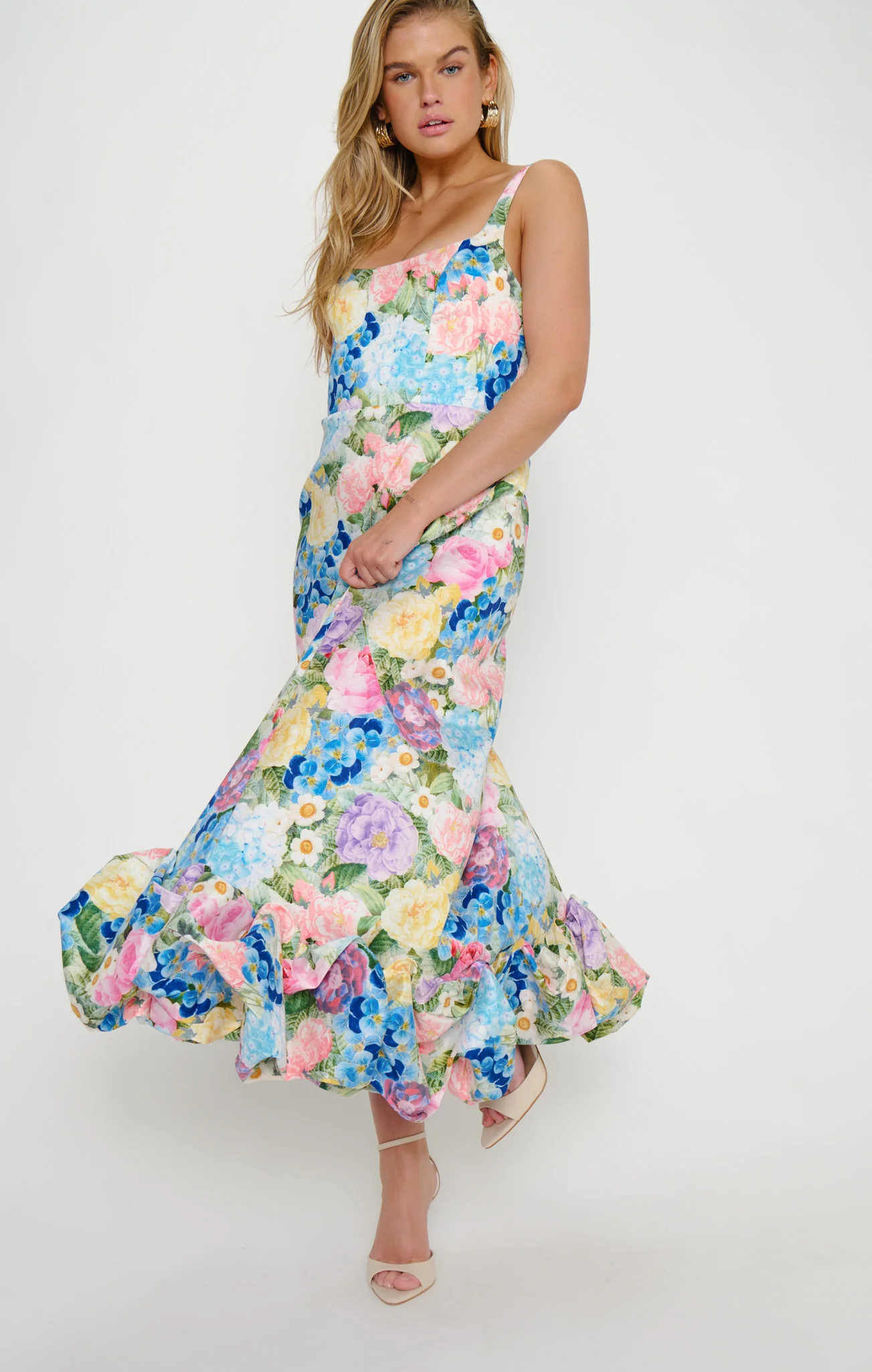 Rebecca Midi Dress ~ Flower Shop Taffeta - Image 4