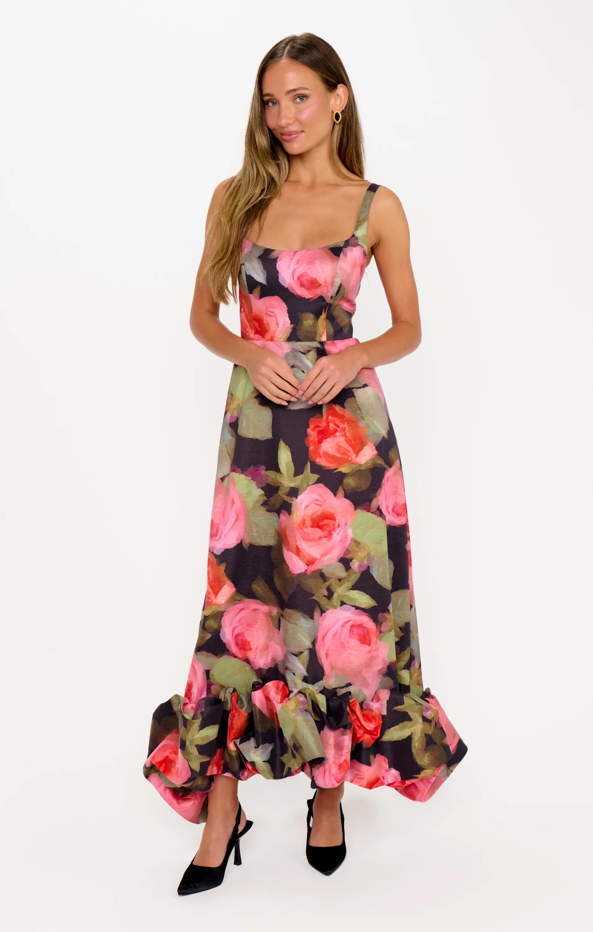 Rebecca Midi Dress ~ Noir Blooms - Image 4