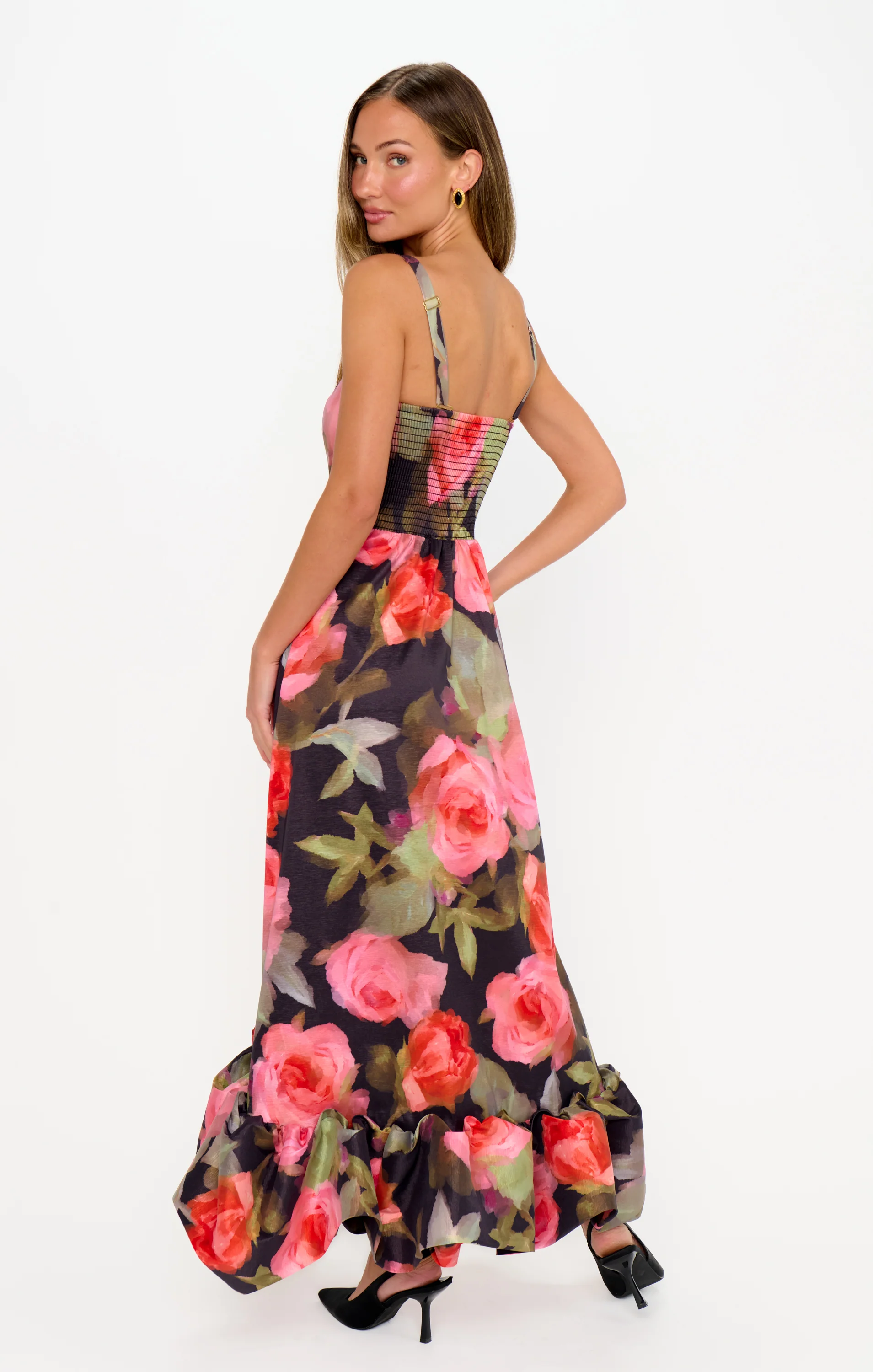 Rebecca Midi Dress ~ Noir Blooms - Image 5