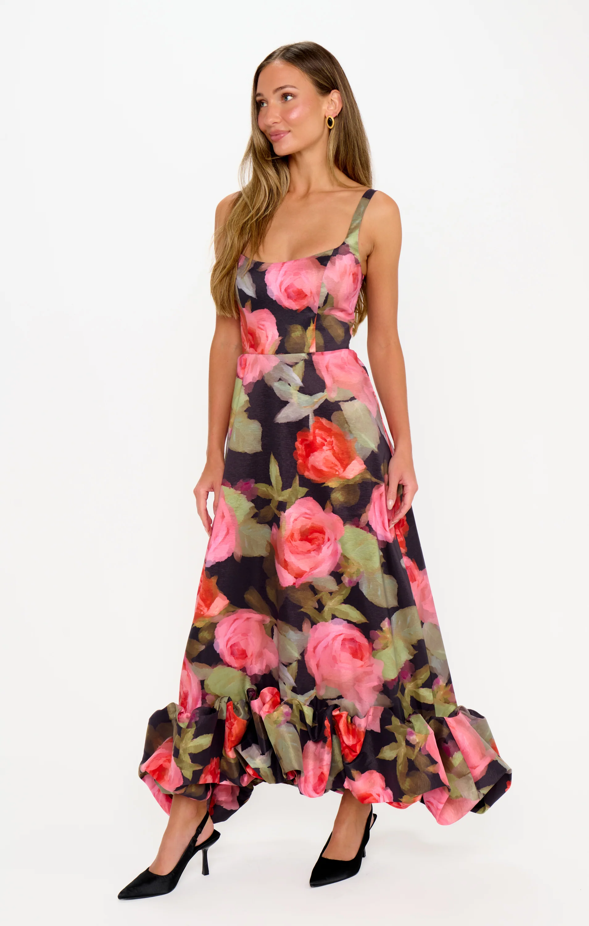 Rebecca Midi Dress ~ Noir Blooms - Image 6