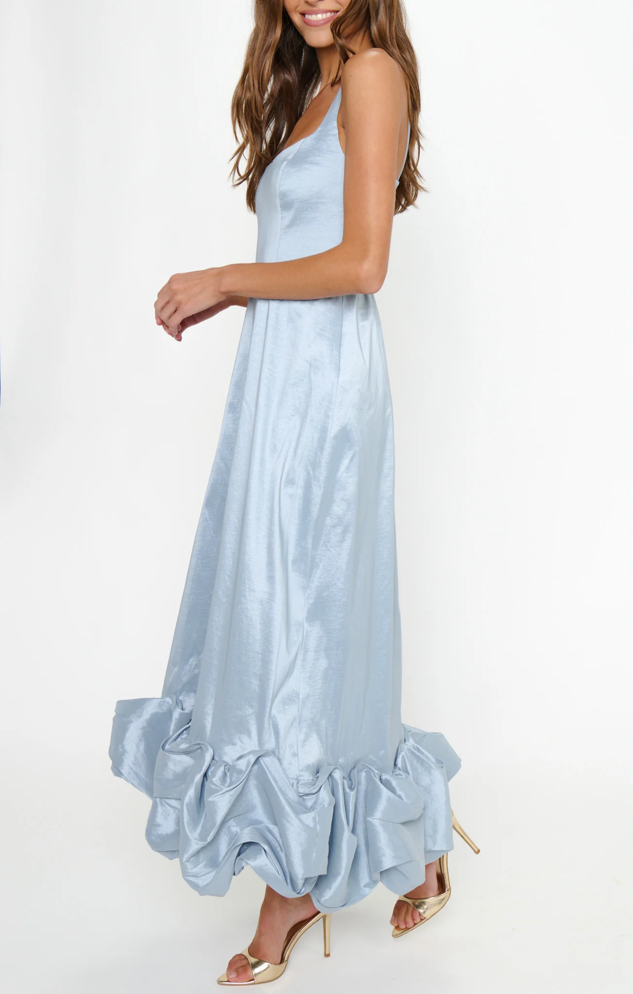 Rebecca Midi Dress ~ Steel Blue Taffeta - Image 5