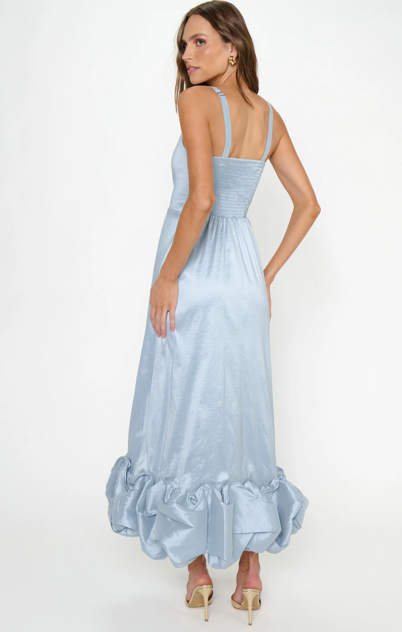Rebecca Midi Dress ~ Steel Blue Taffeta - Image 7