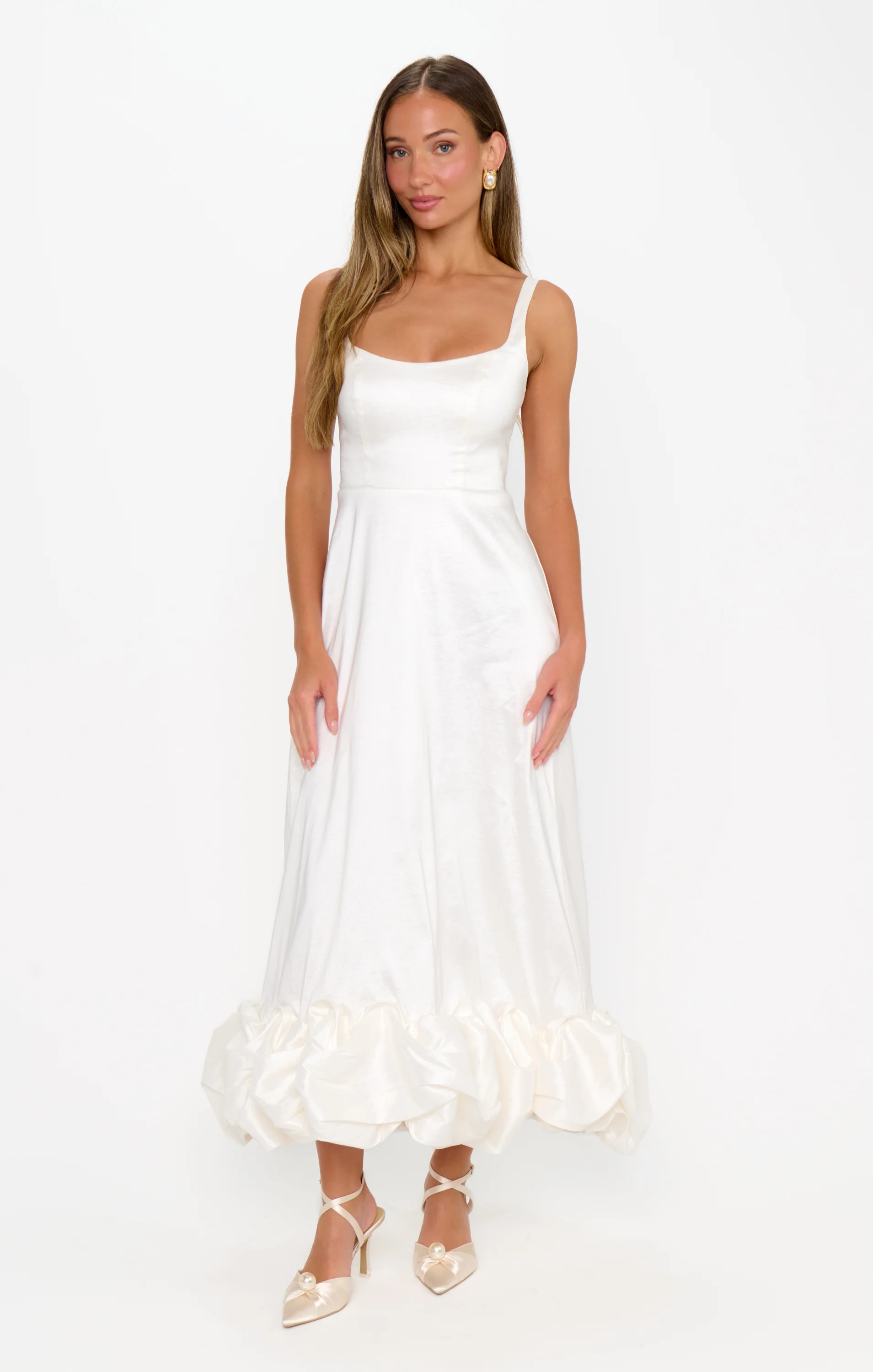 Rebecca Midi Dress ~ White Taffeta - Image 5