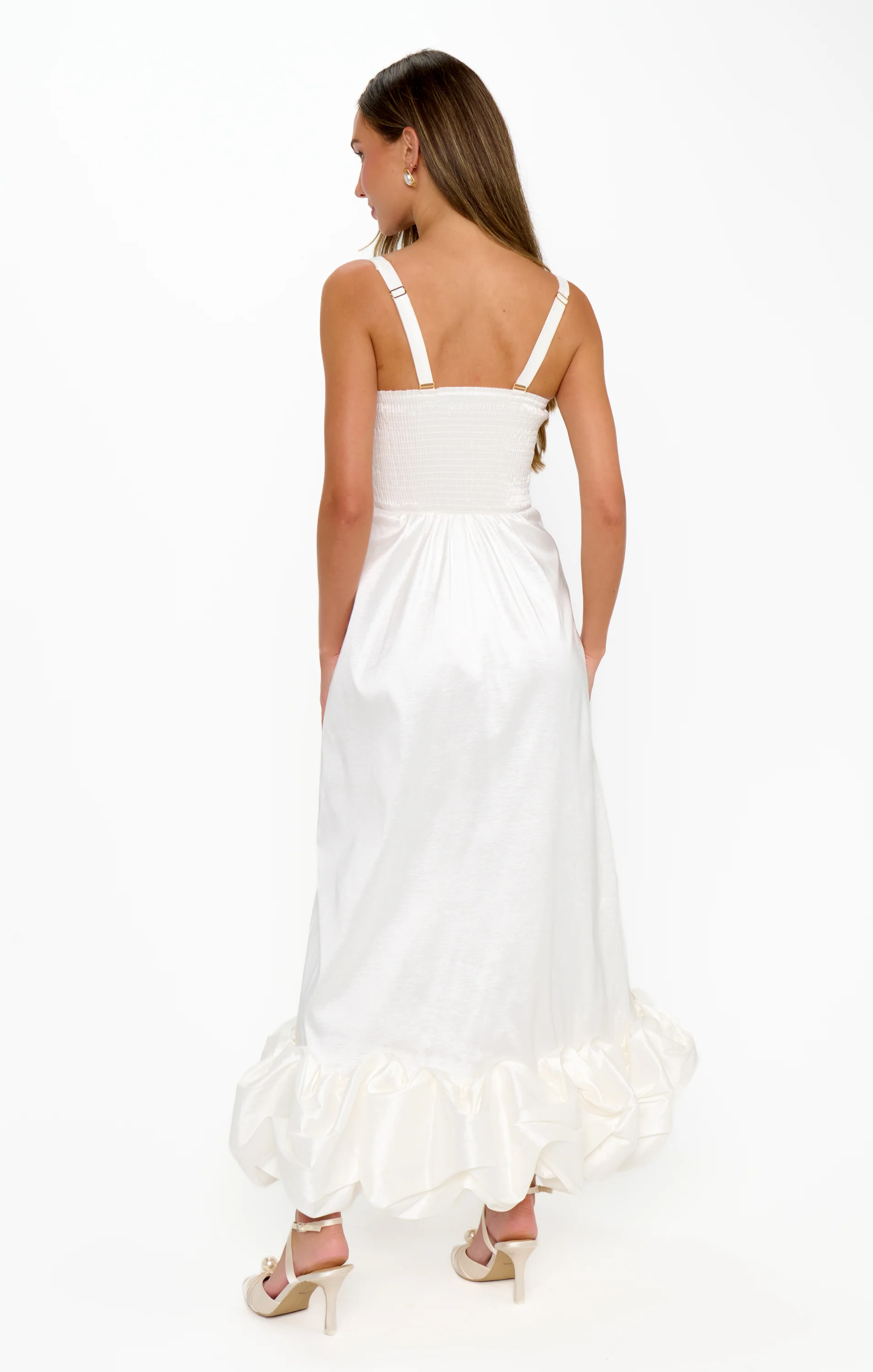 Rebecca Midi Dress ~ White Taffeta - Image 6