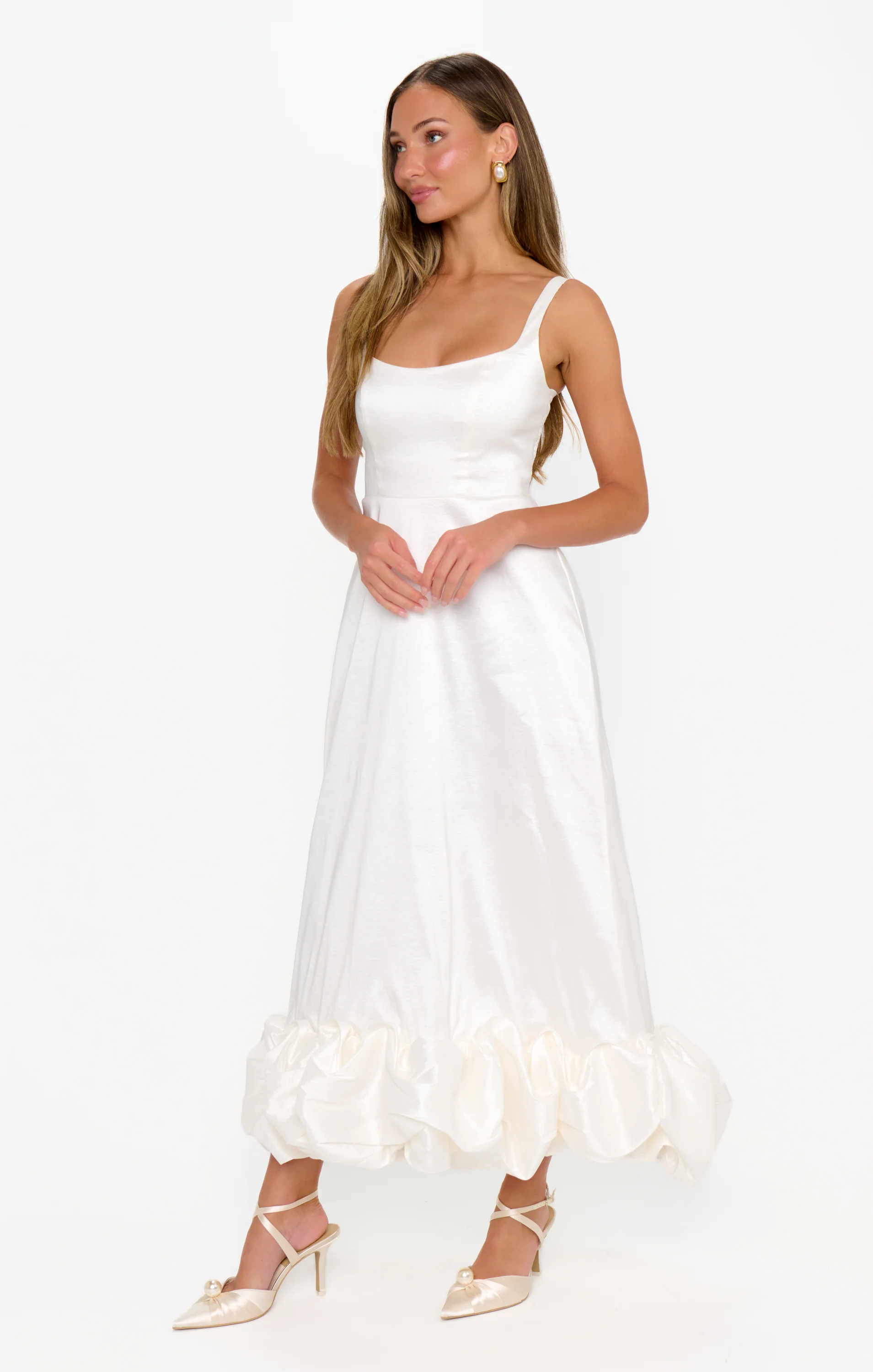 Rebecca Midi Dress ~ White Taffeta - Image 7