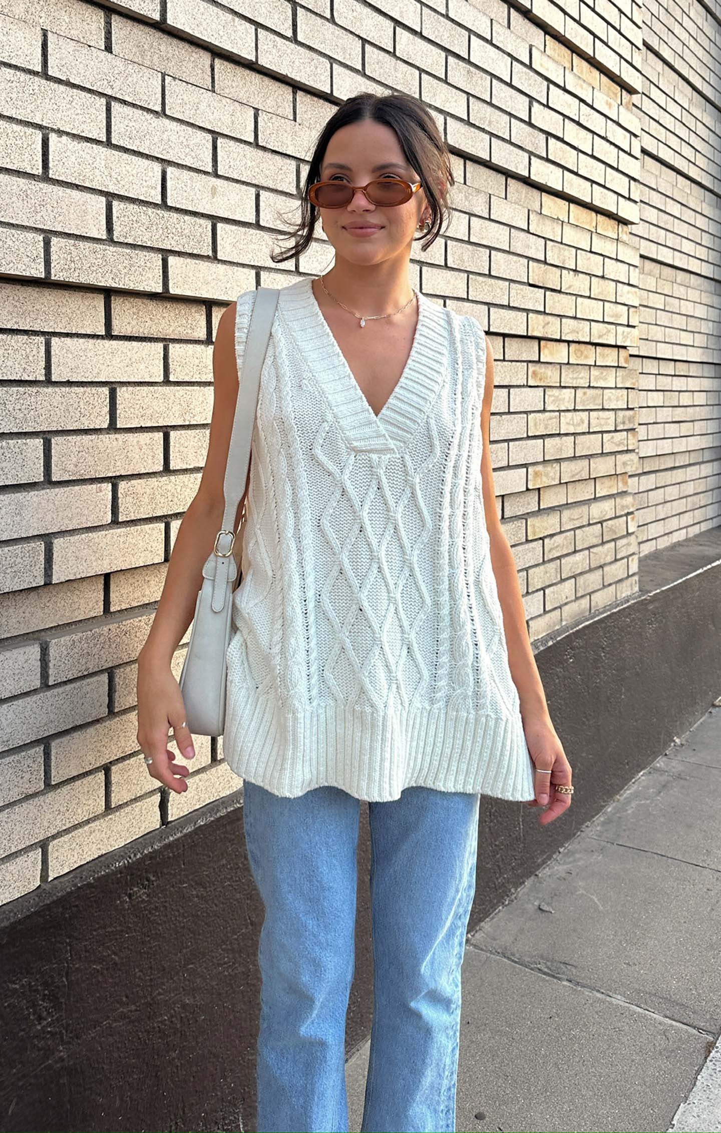 Reid Sweater Vest ~ Cream Cable Knit - Image 8