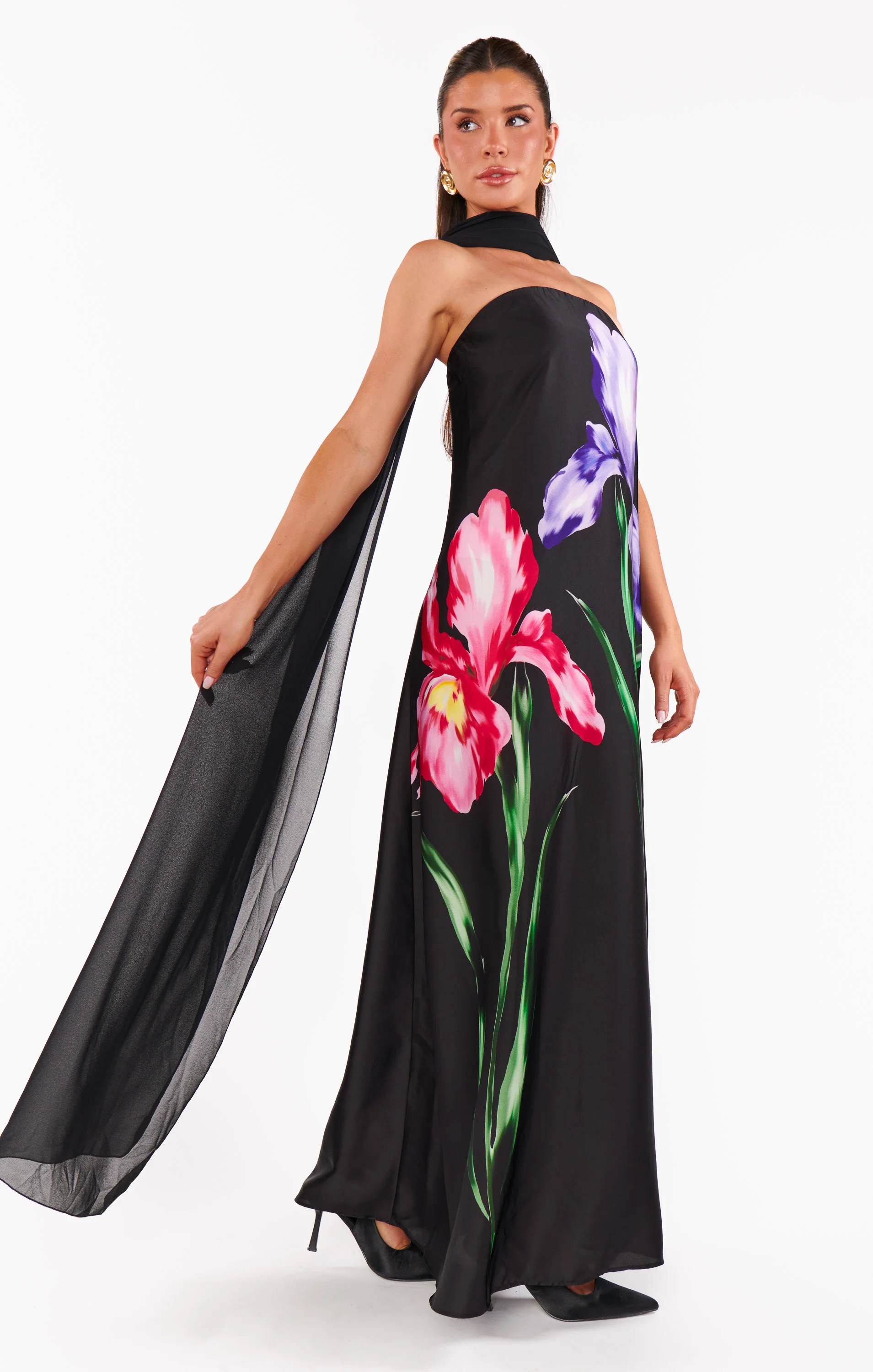 Renee Maxi Dress ~ Wild Iris Luxe Satin - Image 4