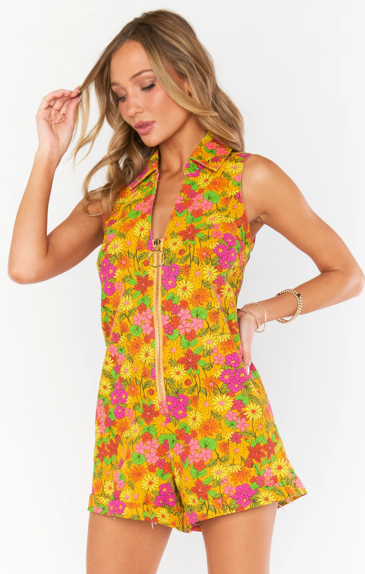 Reno Romper ~ Carnaby Floral Denim - Image 4