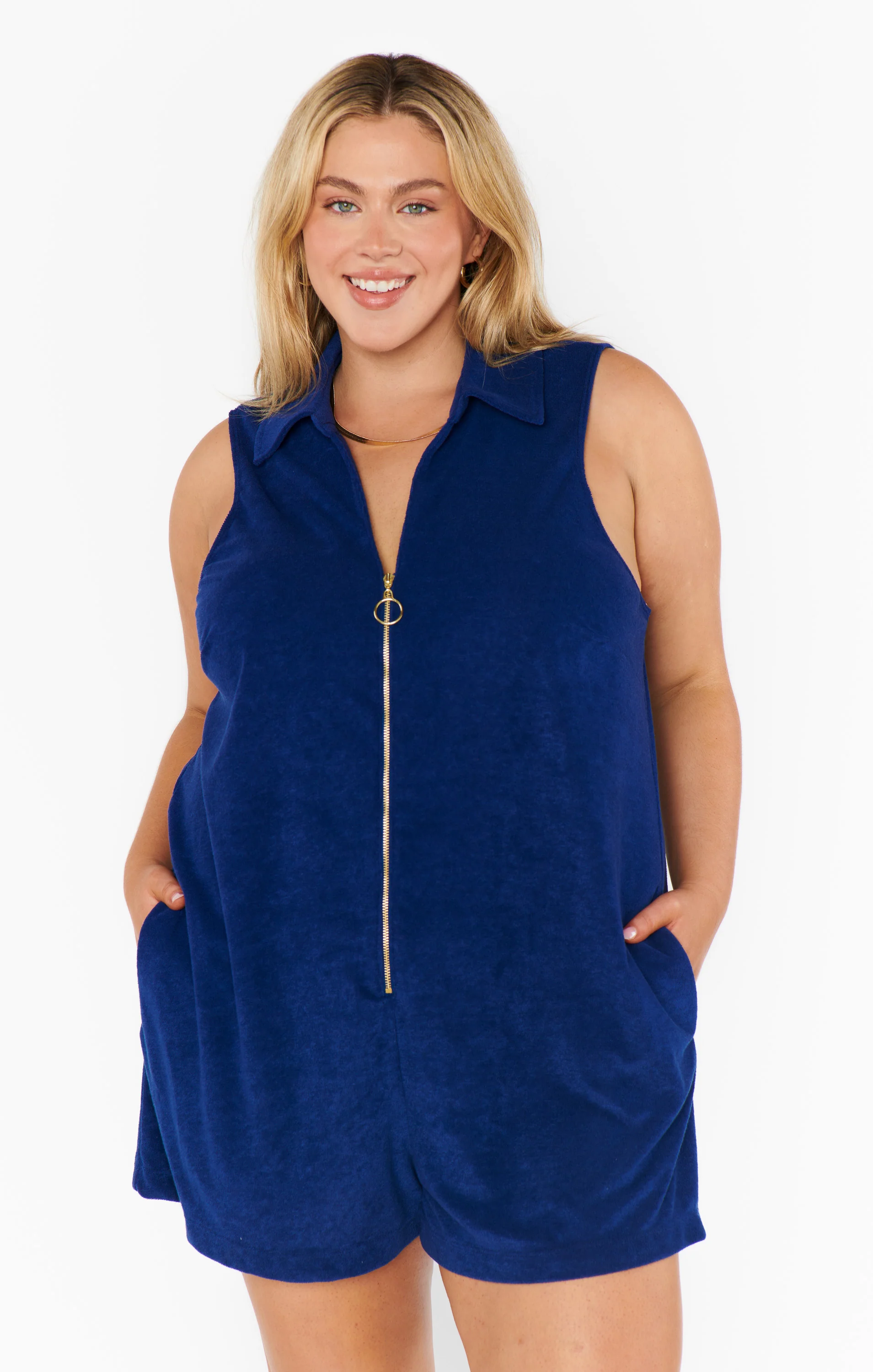Reno Romper ~ Navy Blue Terry - Image 10
