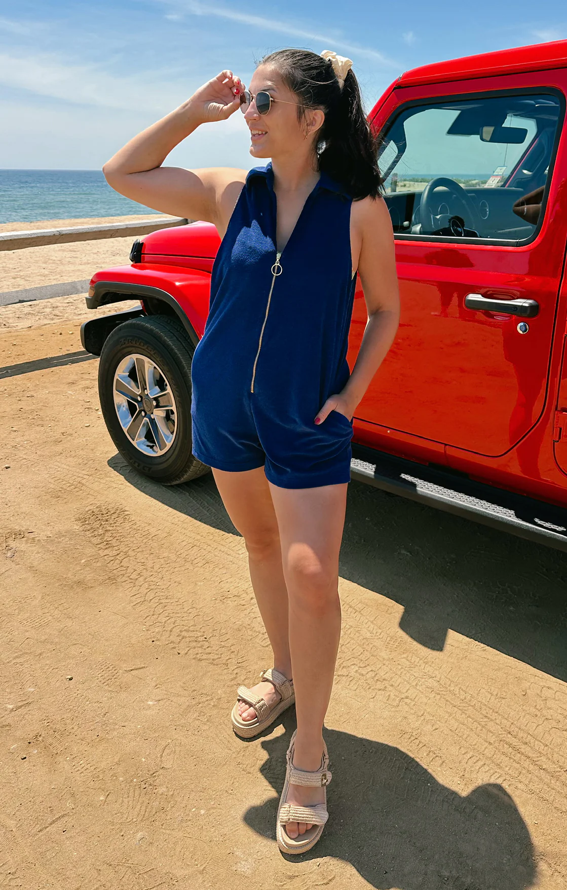 Reno Romper ~ Navy Blue Terry - Image 7
