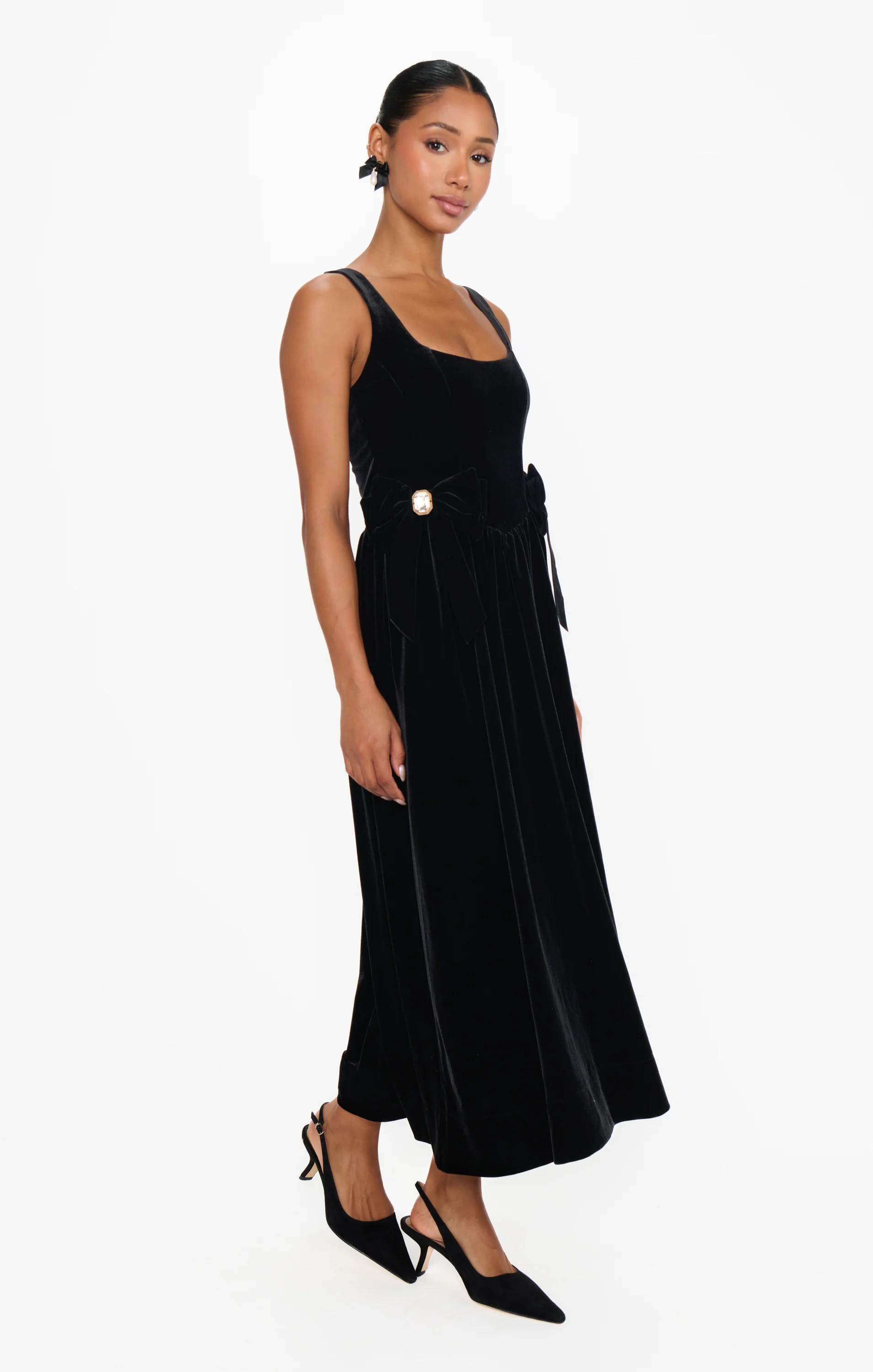 Ricci Midi Dress ~ Black Velvet - Image 3