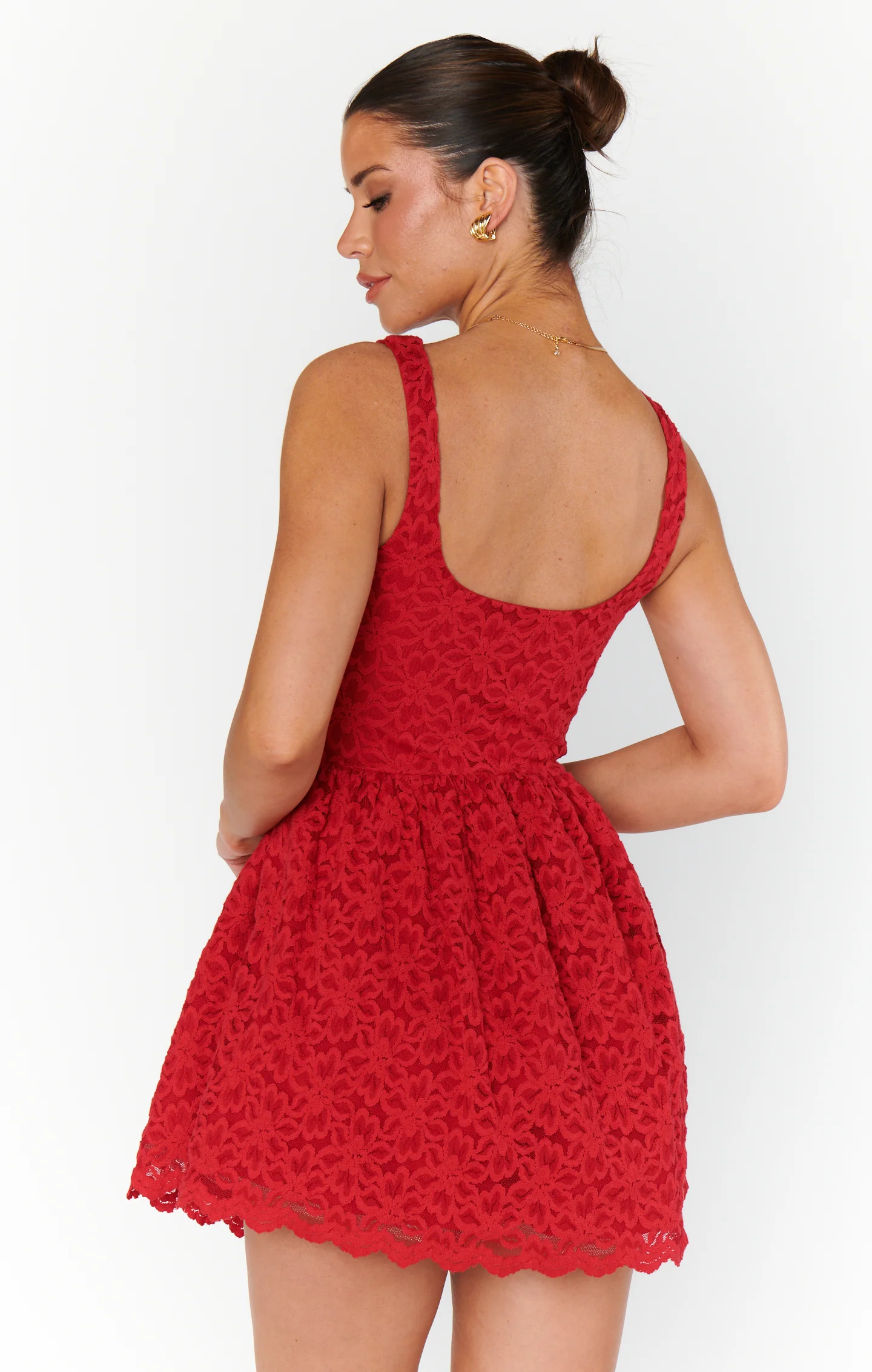 Ricci Skort Dress ~ Radiant Red Lace - Image 5