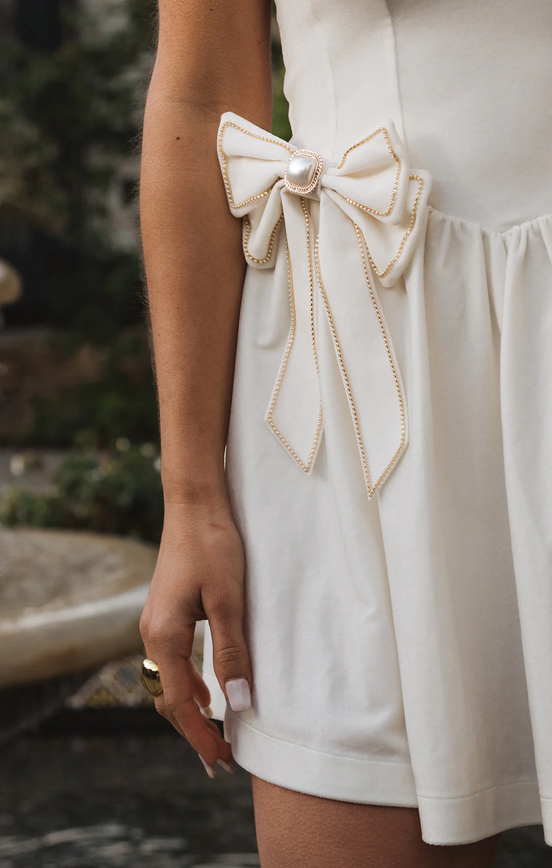Ricci Skort Dress ~ White Velvet - Image 2