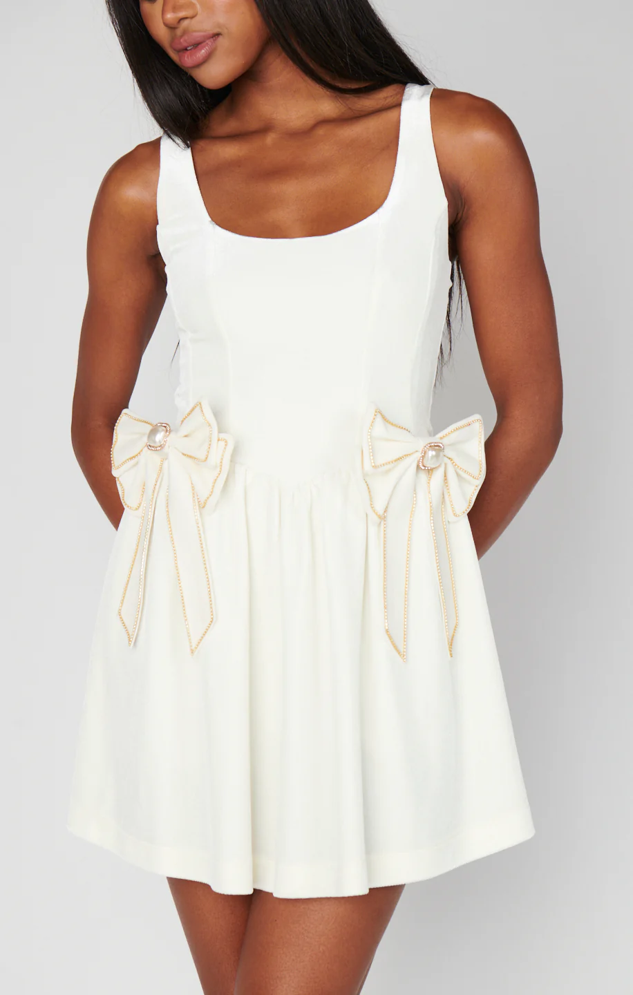 Ricci Skort Dress ~ White Velvet - Image 4