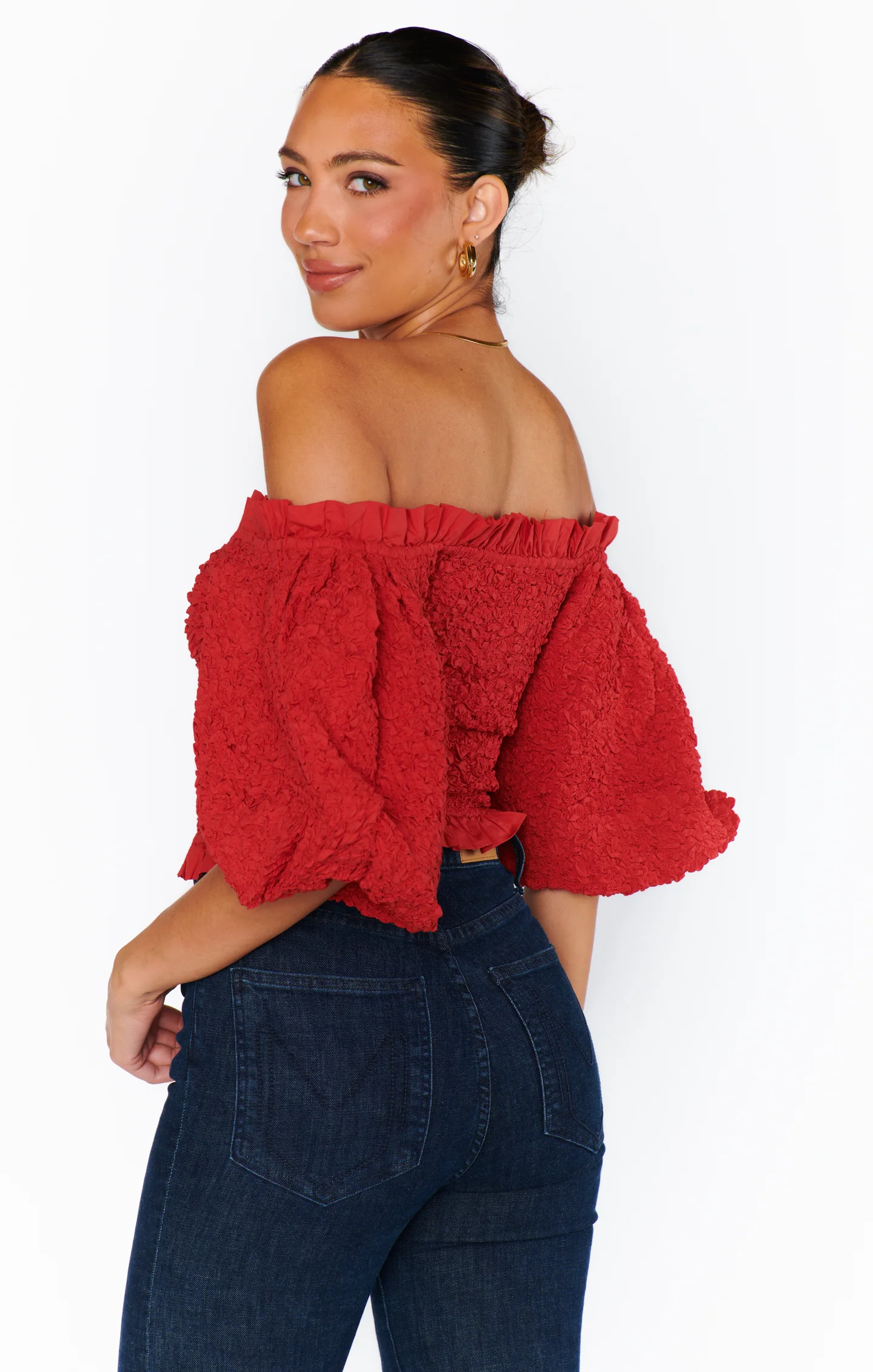 Rom Com Top ~ Red Texture Stretch - Image 7