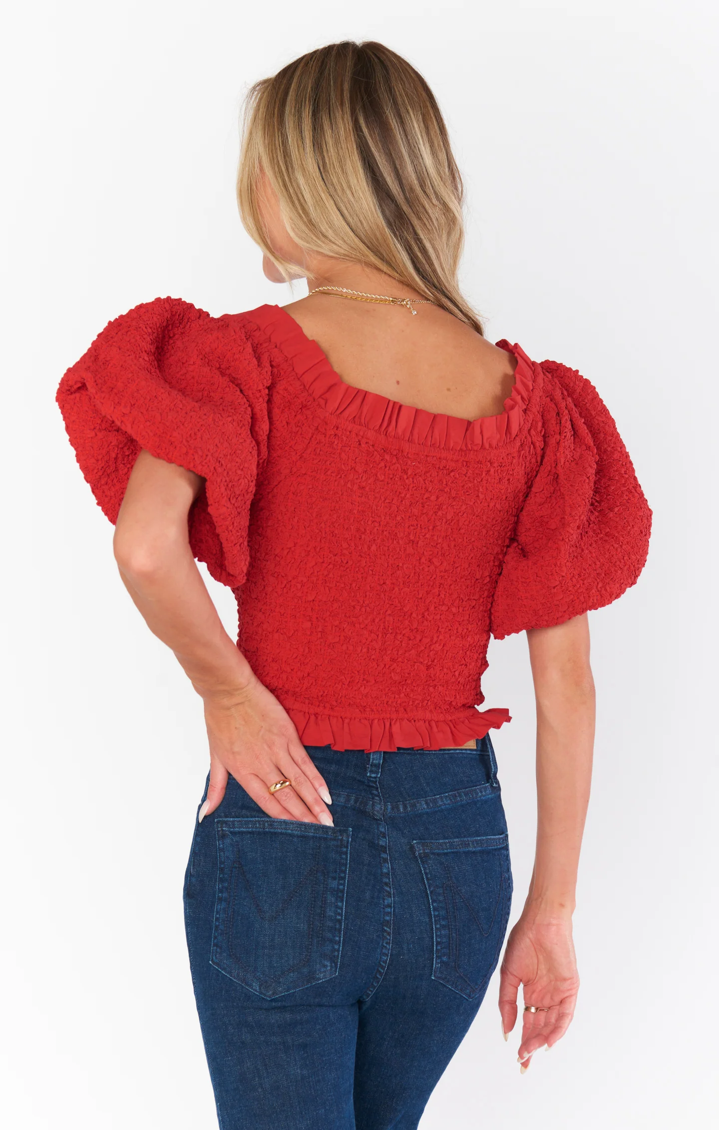 Rom Com Top ~ Red Texture Stretch - Image 9