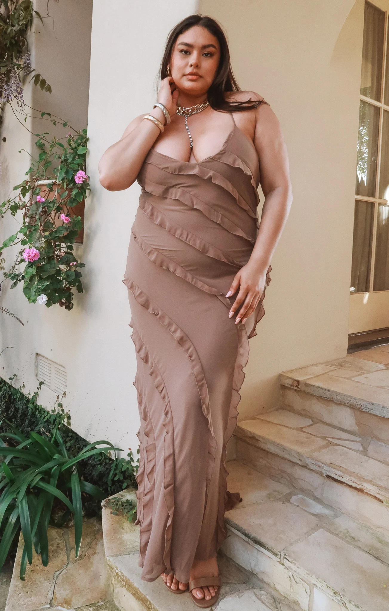 Romance Ruffle Dress ~ Dune Chiffon - Image 4