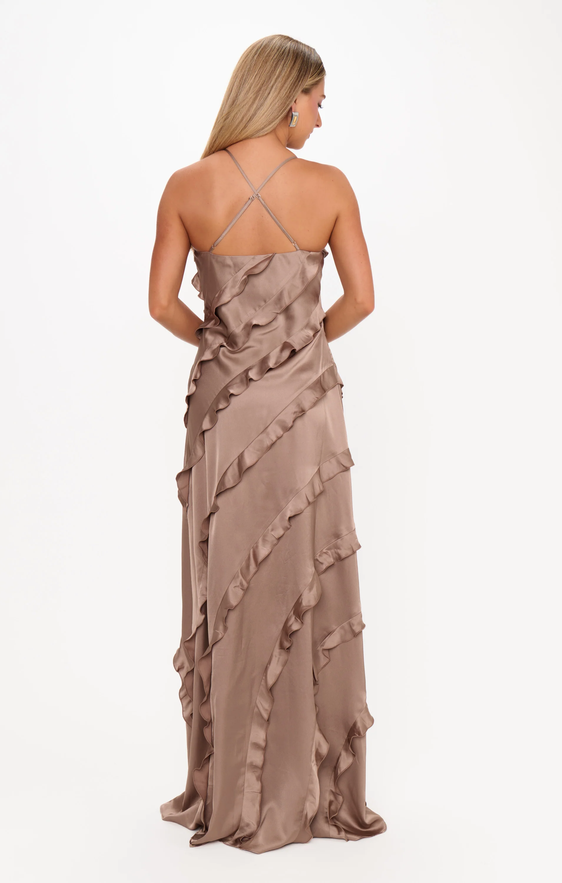 Romance Ruffle Dress ~ Dune Luxe Satin - Image 2