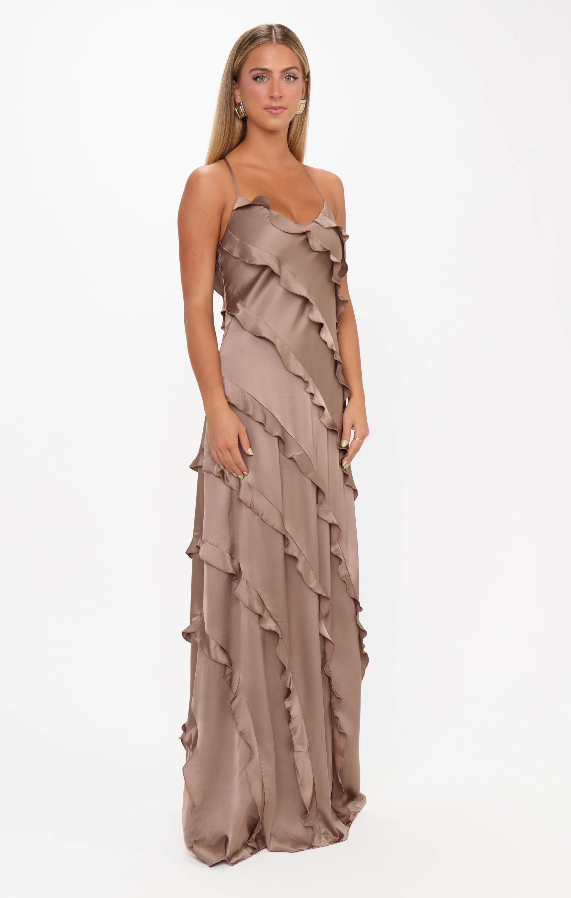 Romance Ruffle Dress ~ Dune Luxe Satin - Image 3