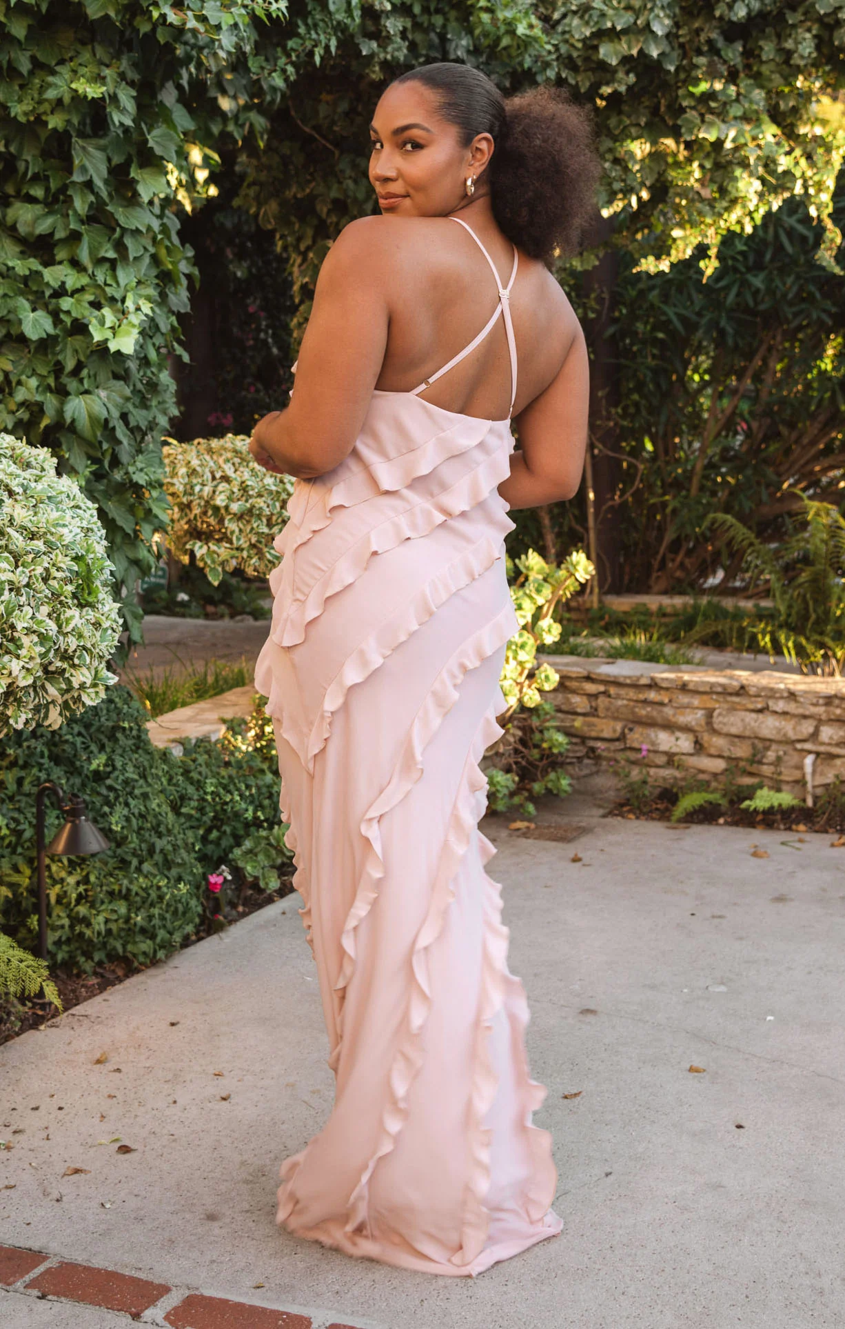 Romance Ruffle Dress ~ Dusty Blush Crisp - Image 2