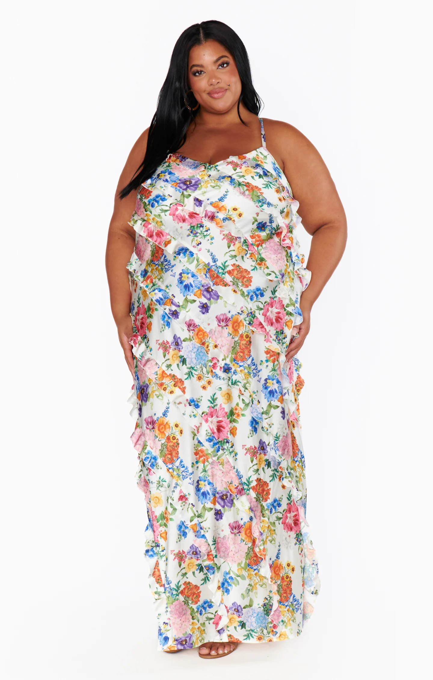 Romance Ruffle Dress ~ Ivory Botanical Floral - Image 4