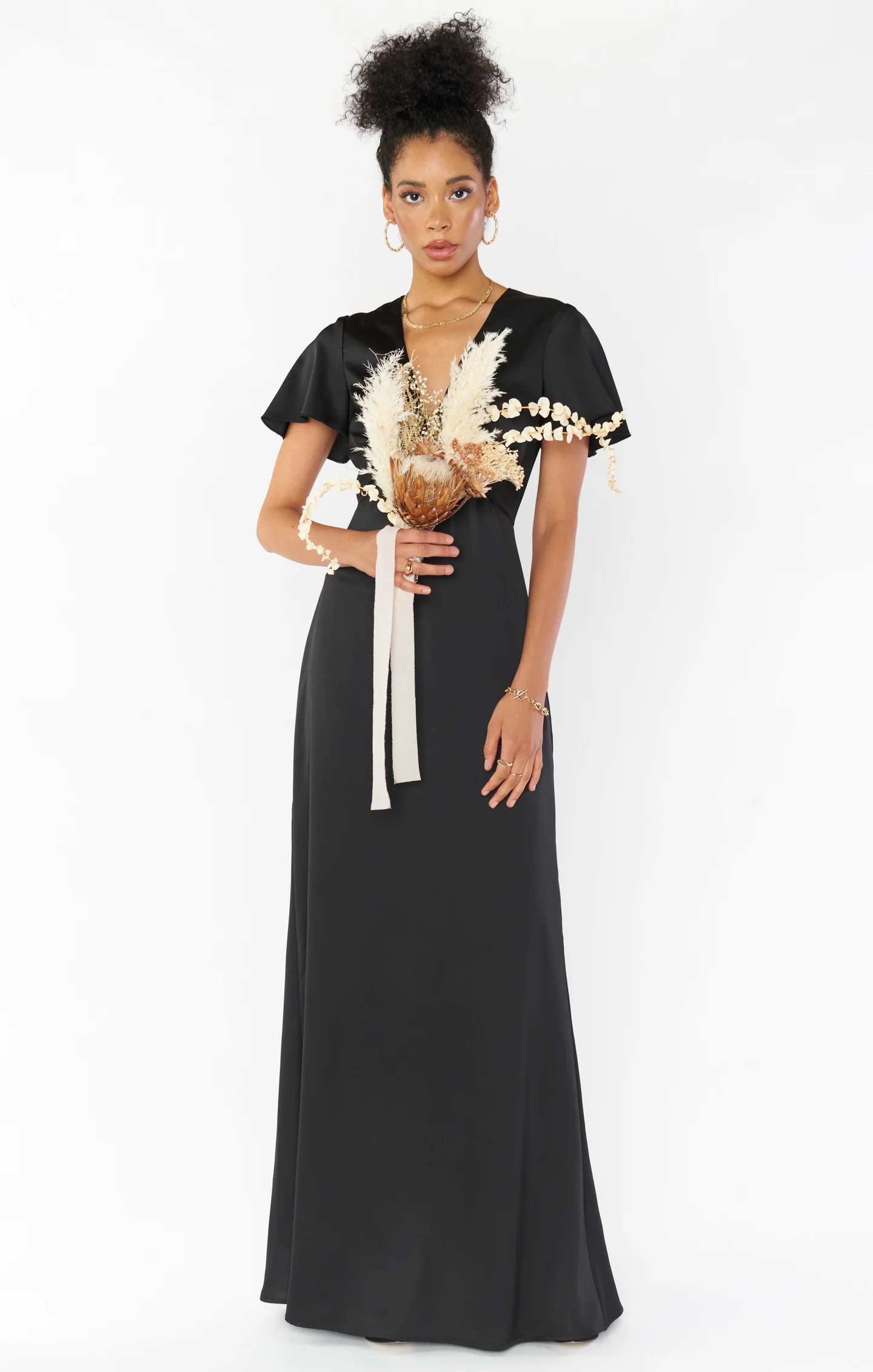 Rome Twist Gown ~ Black Luxe Satin - Image 3