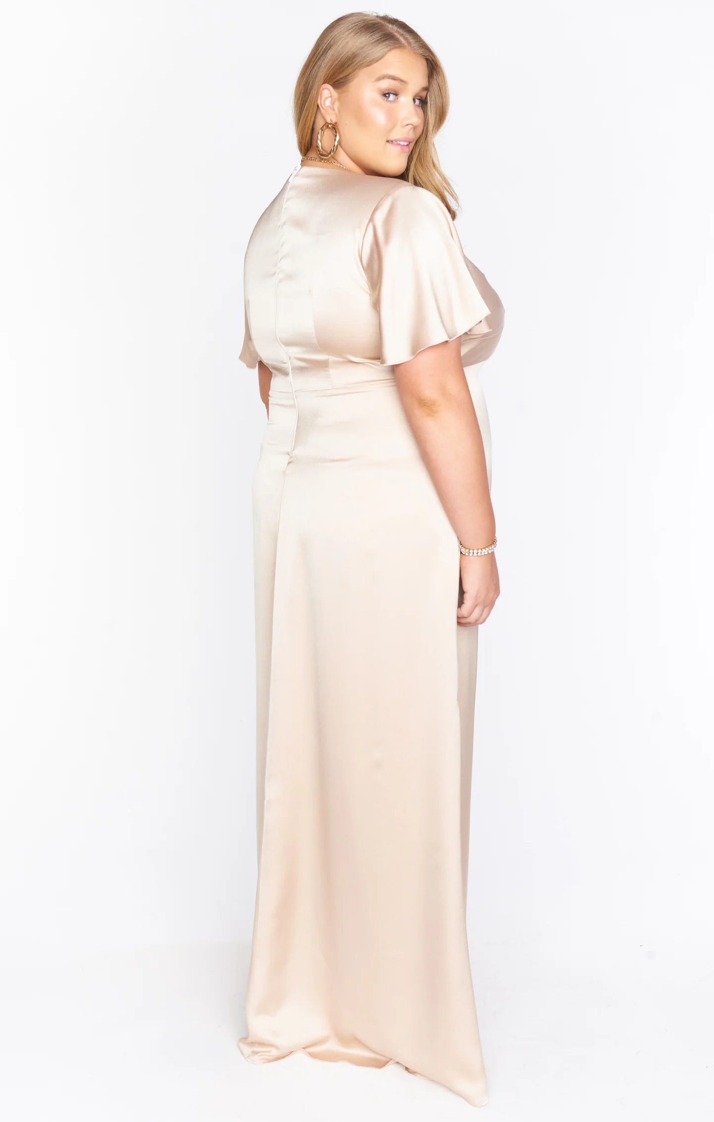 Rome Twist Gown ~ Champagne Luxe Satin - Image 11