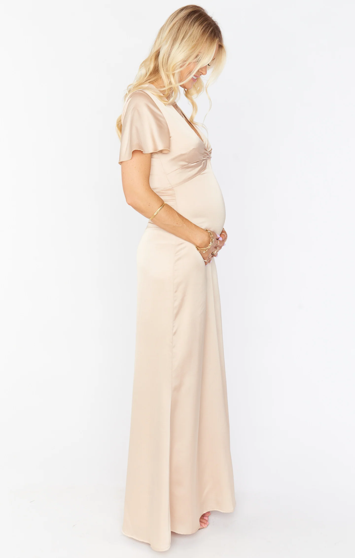 Rome Twist Gown ~ Champagne Luxe Satin - Image 14
