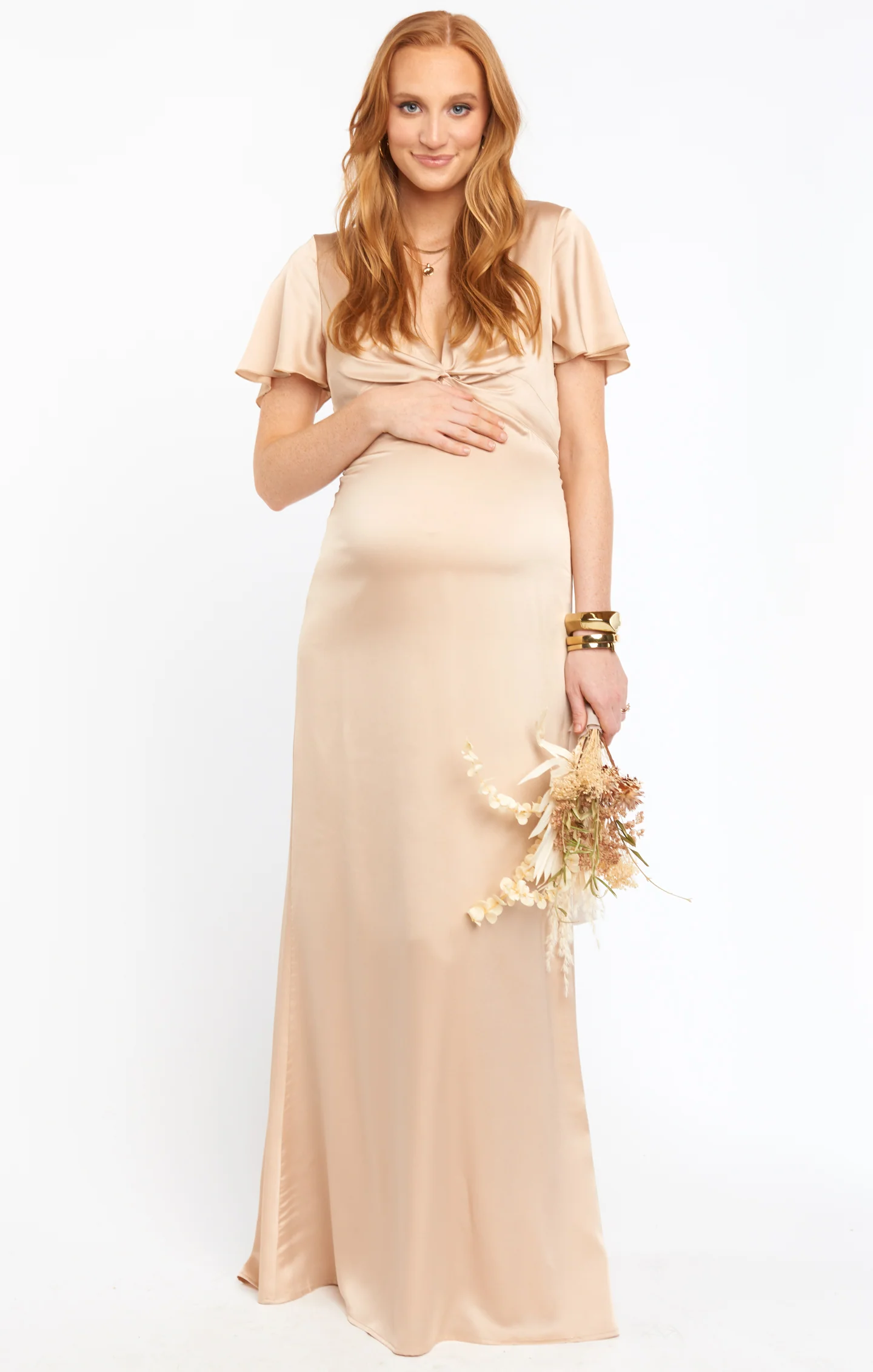 Rome Twist Gown ~ Champagne Luxe Satin - Image 18