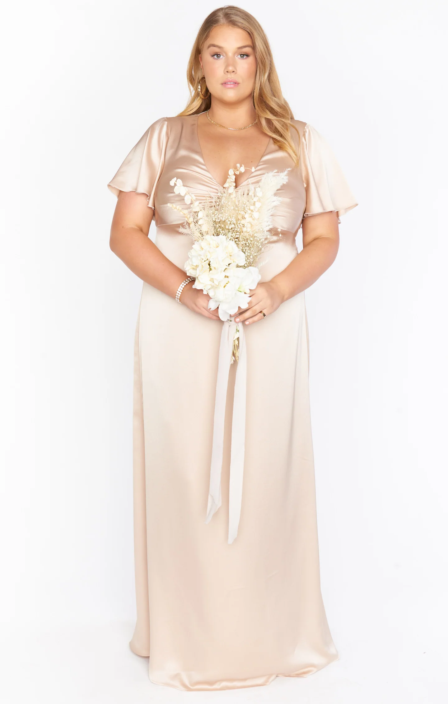 Rome Twist Gown ~ Champagne Luxe Satin - Image 3
