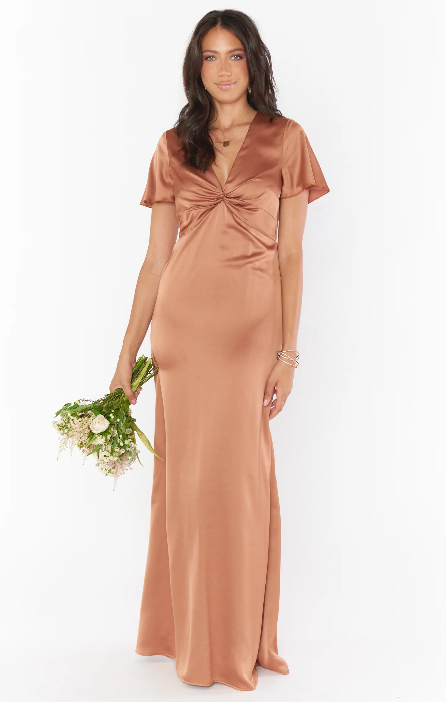 Rome Twist Gown ~ Copper Luxe Satin - Image 8