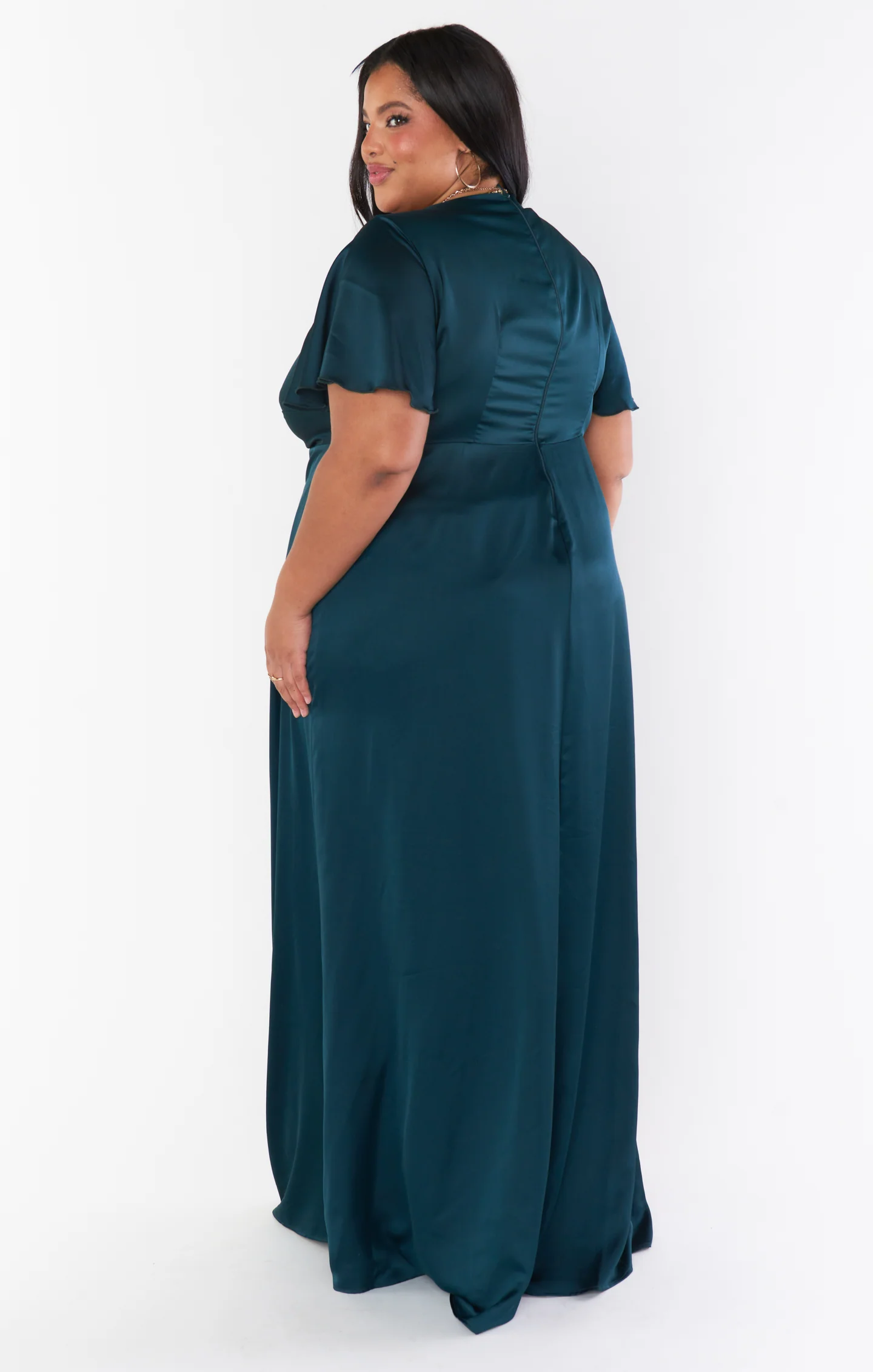 Rome Twist Gown ~ Deep Emerald Luxe Satin - Image 10