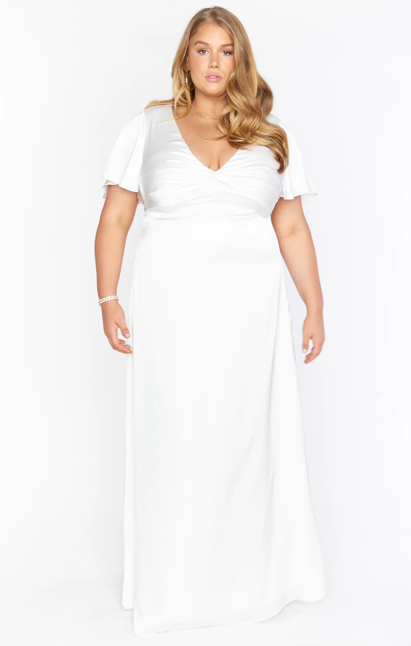 Rome Twist Gown ~ Ivory Luxe Satin - Image 16