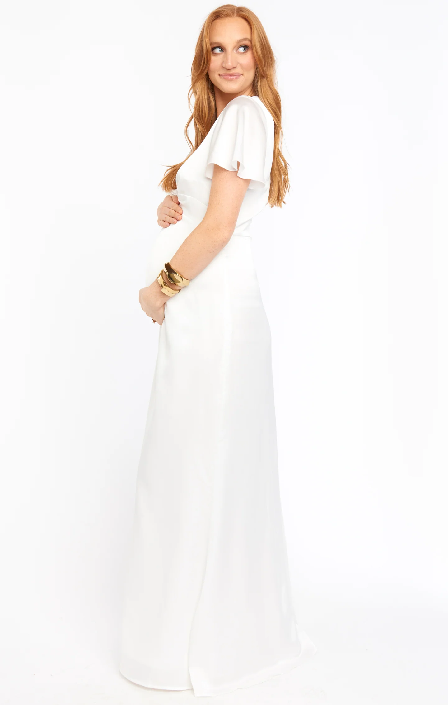 Rome Twist Gown ~ Ivory Luxe Satin - Image 9