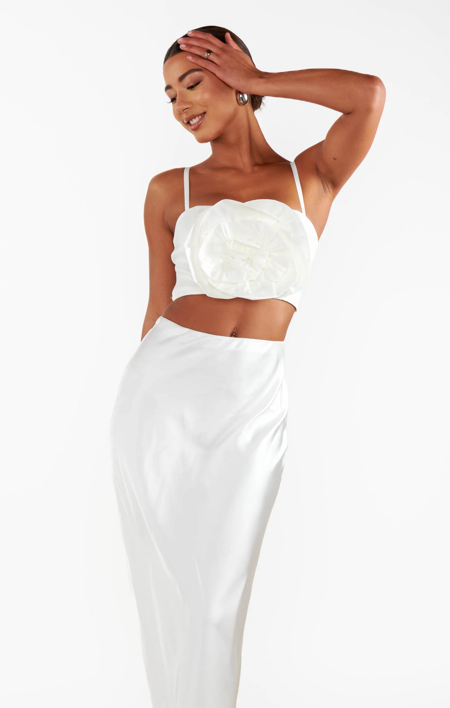 Rose Top ~ White Taffeta - Image 3